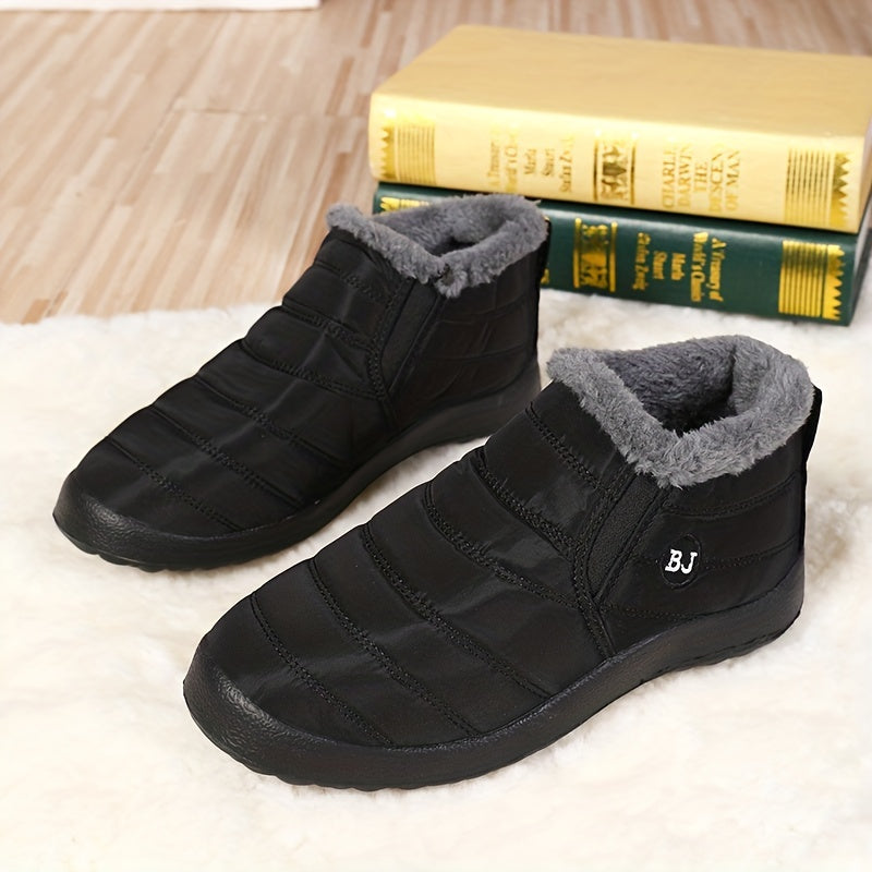 Men's Snow Boots Warm Fleece Non Slip Ankle Hiking Shoes
