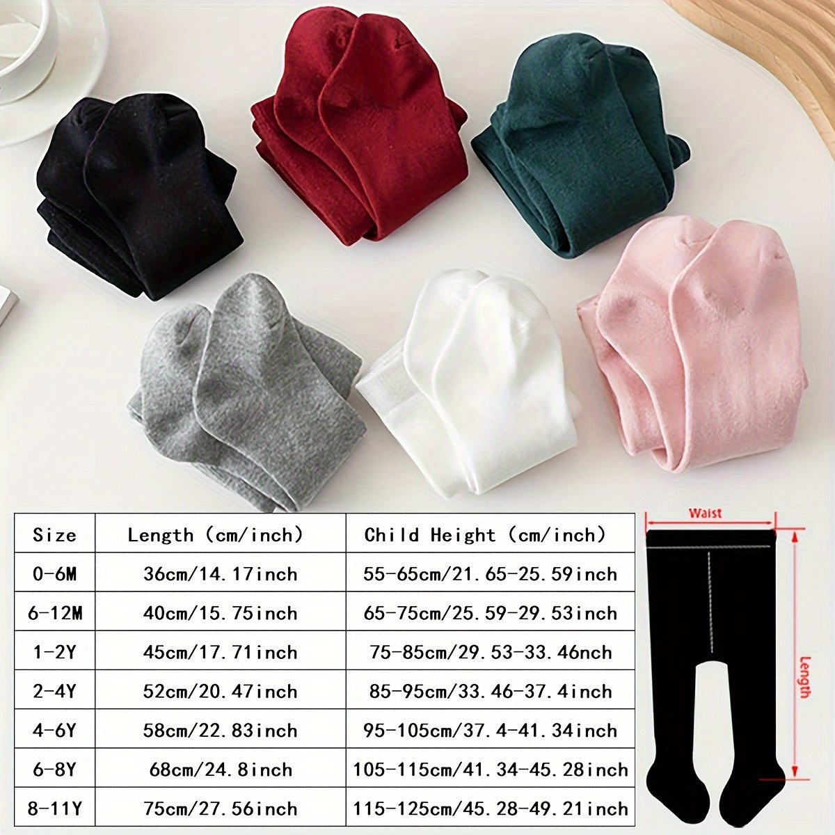 Girls 6 Pack Soft Tights And Leggings All Seasons Versatile