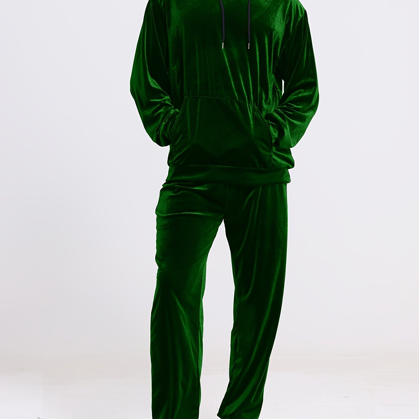 Men's Velour 2pc Hoodie And Drawstring Sweatpants Set