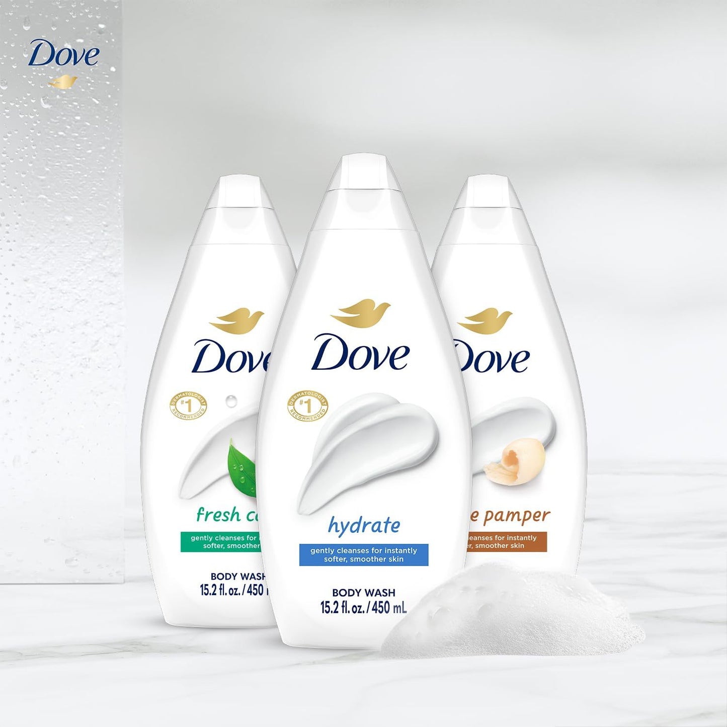 Dove Body Wash Moisturizing 3 Pack Gentle Skin Care
