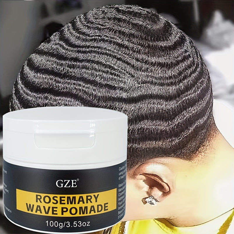 GZE Rosemary Wave Pomade: Perfect 360 Waves for All Stages of Waves - Moisturize Deeply, Professional Performance, Smell & Results - 100g/3.53oz