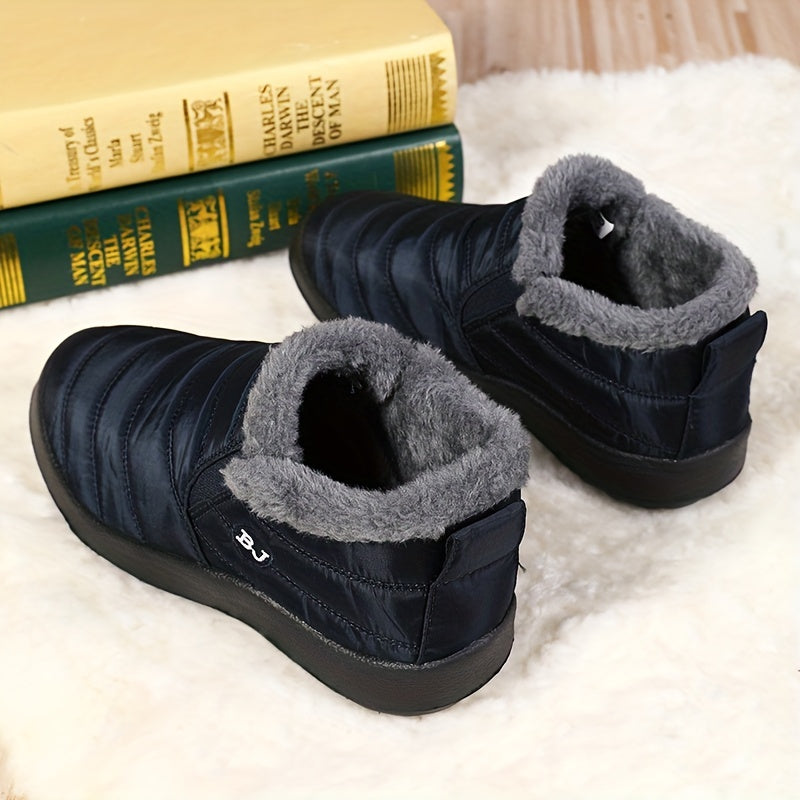 Men's Snow Boots Warm Fleece Non Slip Ankle Hiking Shoes
