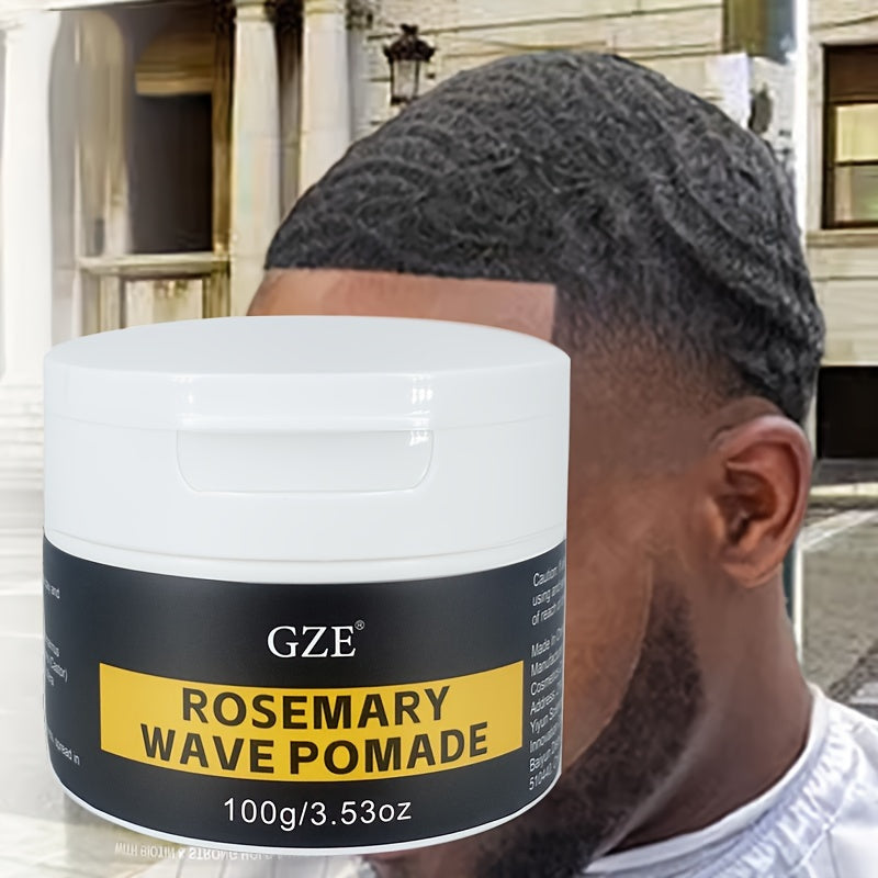 GZE Rosemary Wave Pomade: Perfect 360 Waves for All Stages of Waves - Moisturize Deeply, Professional Performance, Smell & Results - 100g/3.53oz