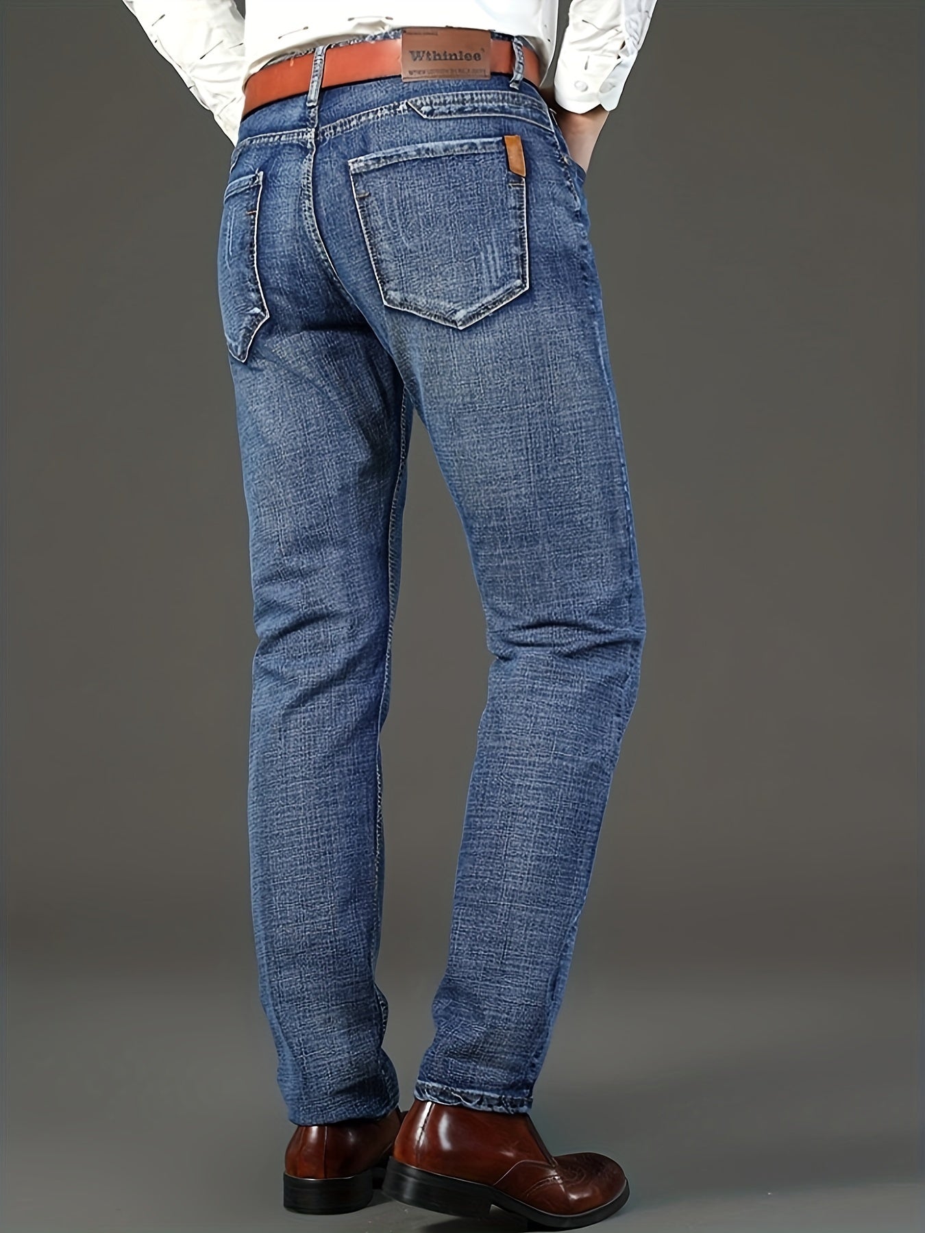 Wthinlee Mens High Waist Straight Leg Jeans Premium Denim