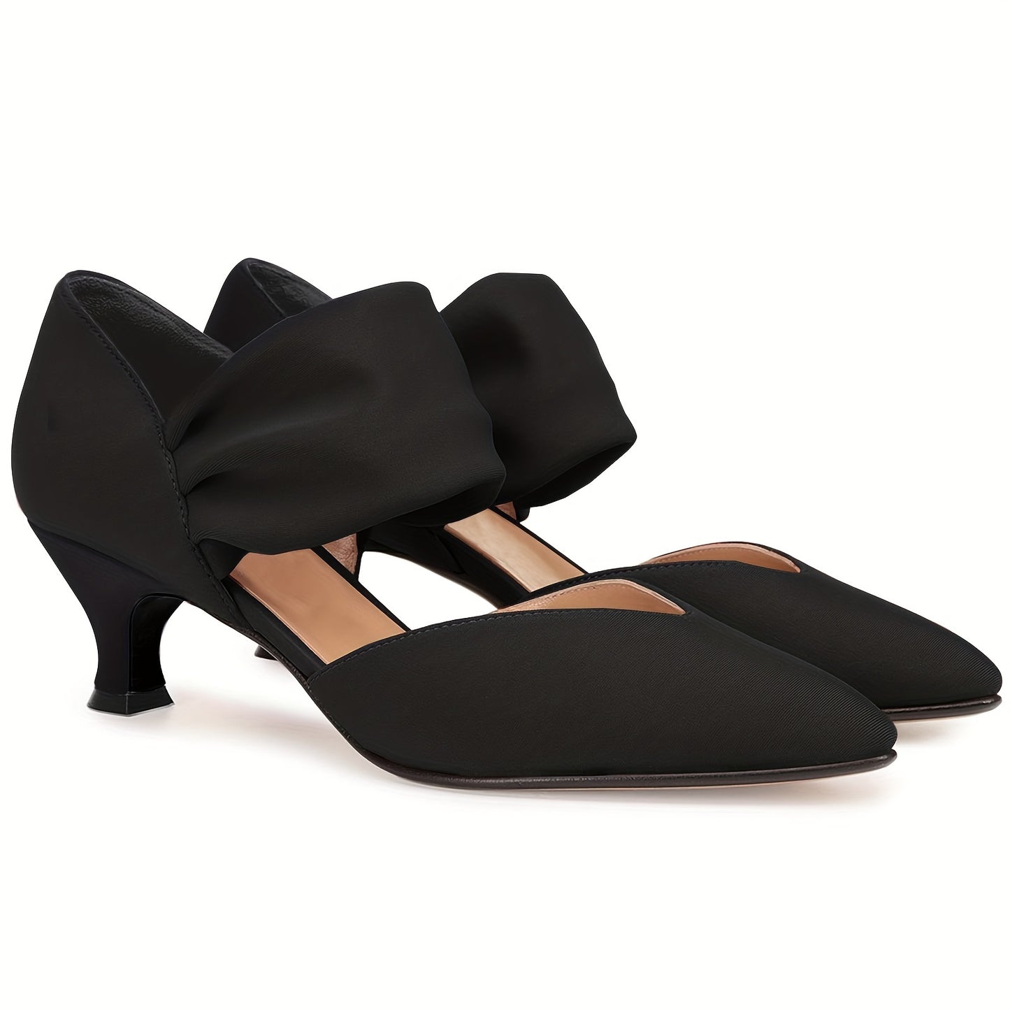 Womens Elegant Pointed Toe Ankle Strap Low Heels Party
