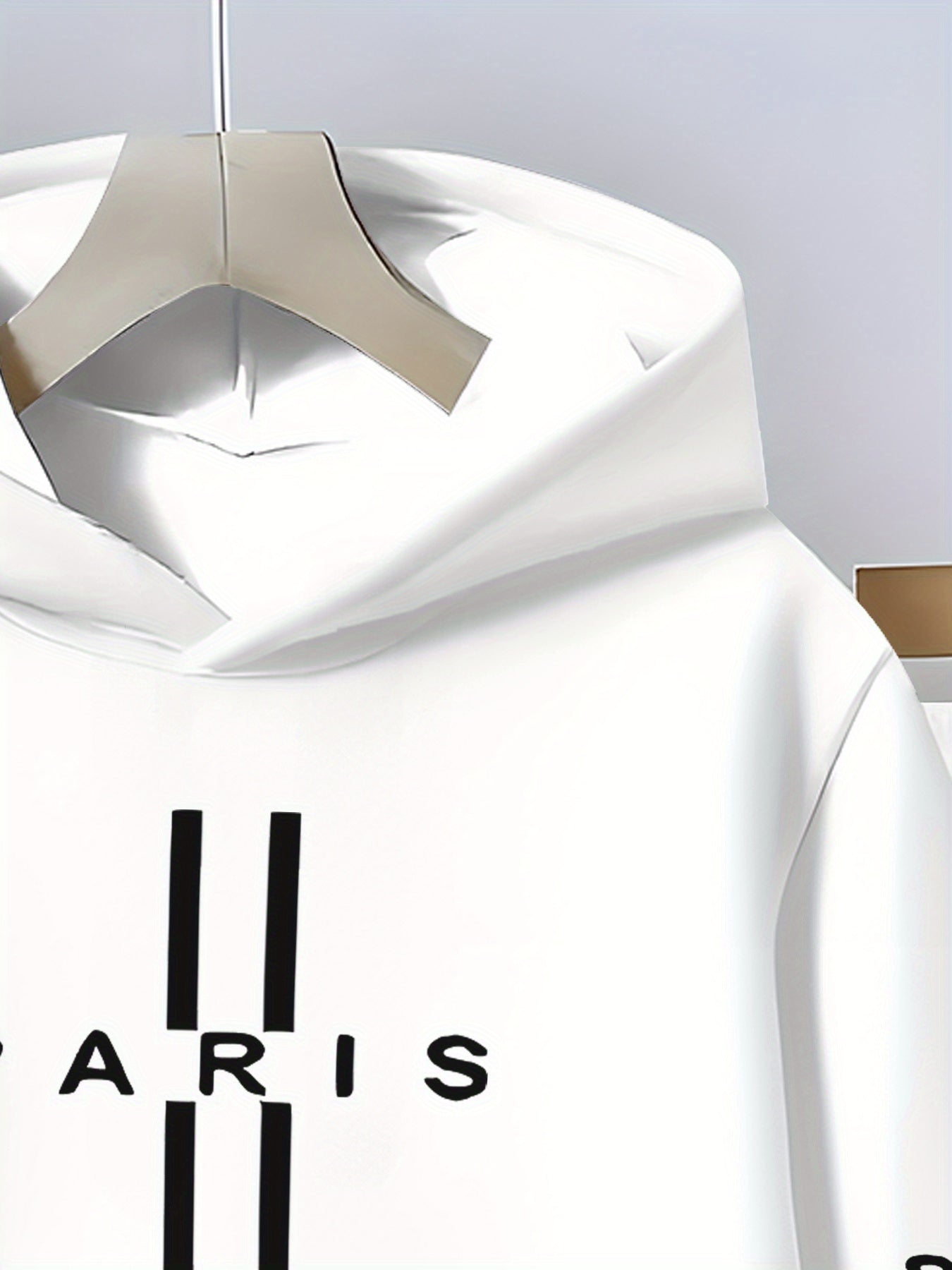 Boys Paris Print Hoodie And Sweatpants Set Geometric Pattern
