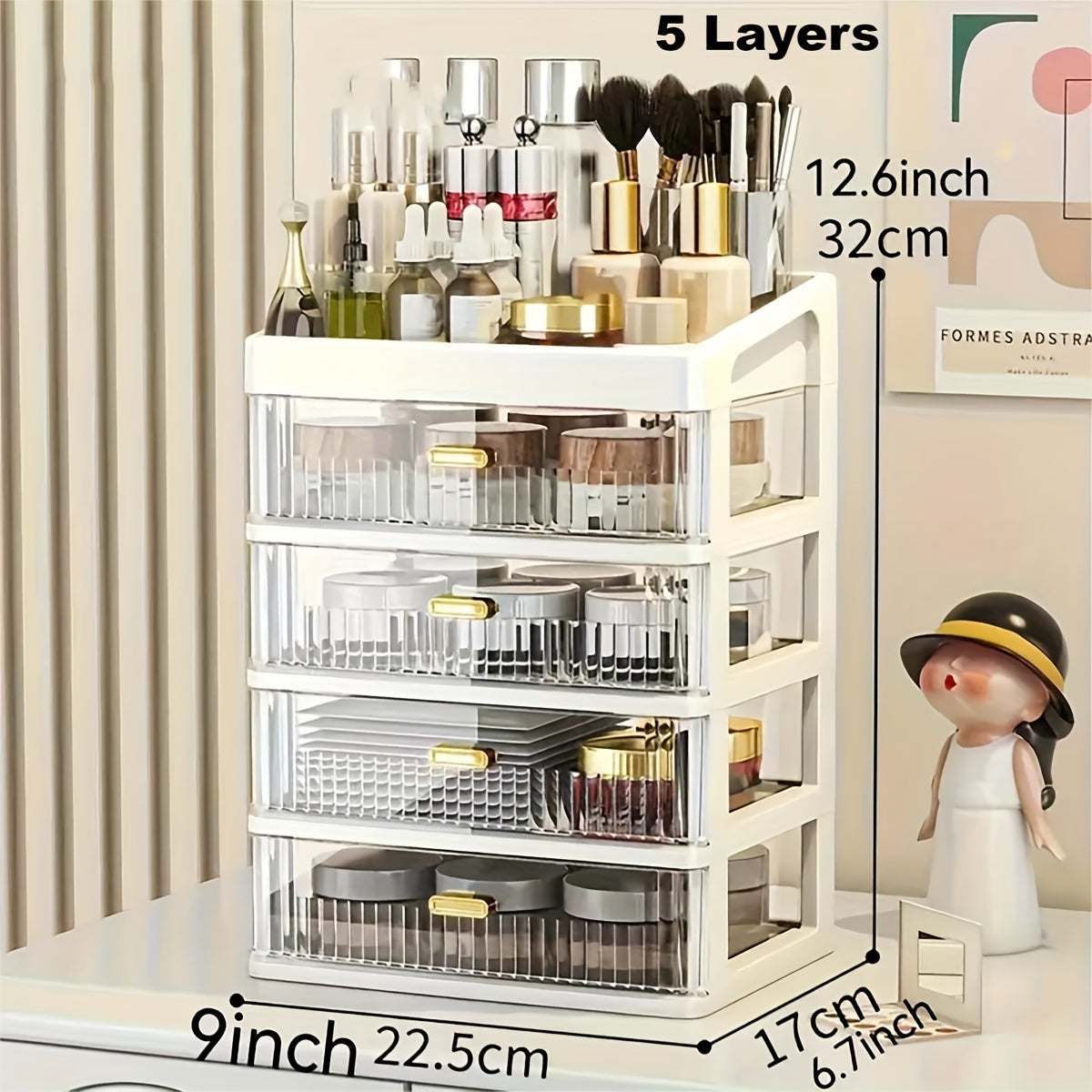 ZLXTXPOR Makeup Organizer Vanity Box Drawer For Cosmetics