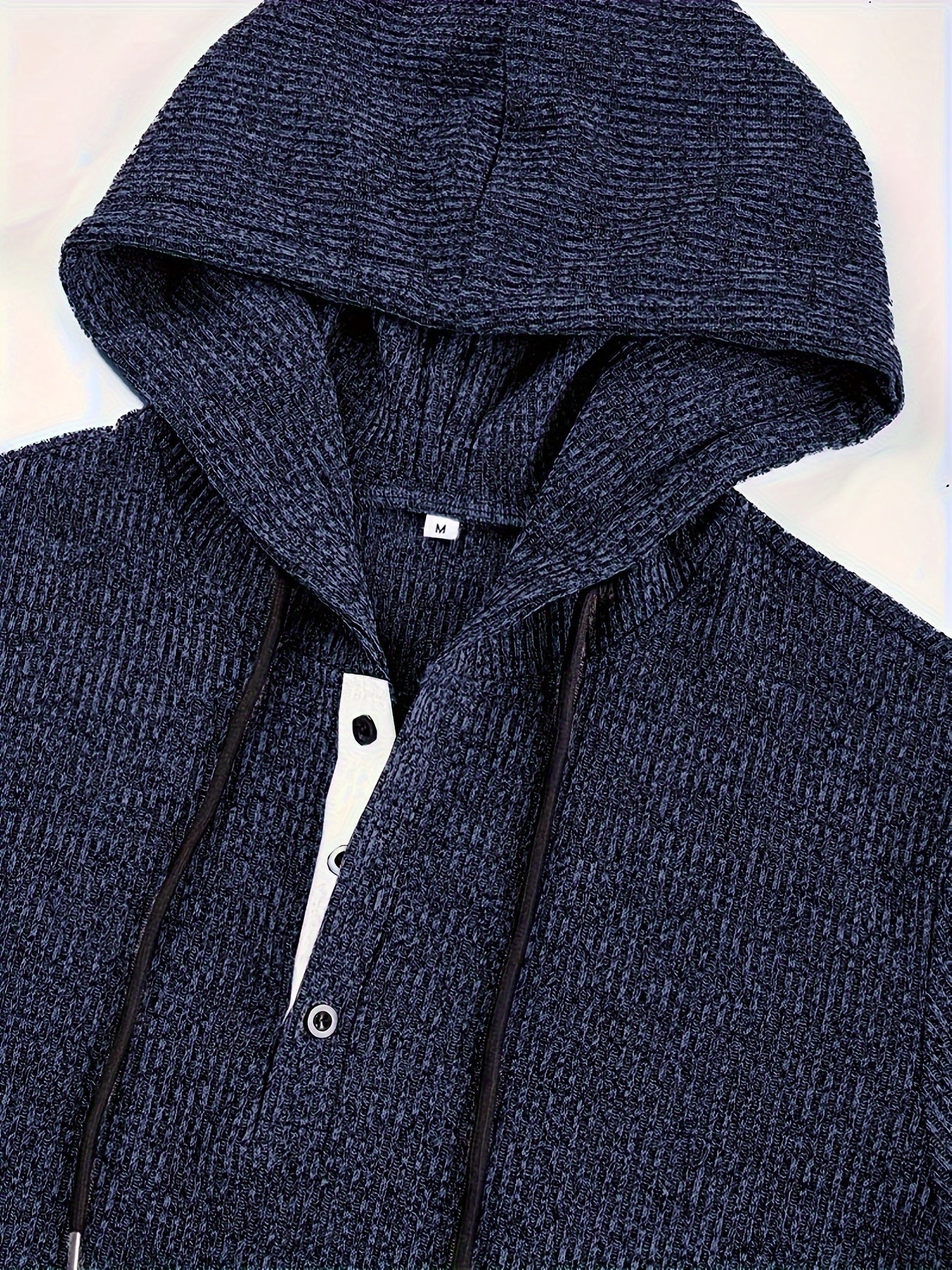 Men's Stretch Color Block Hooded Henley Shirt Long Sleeve