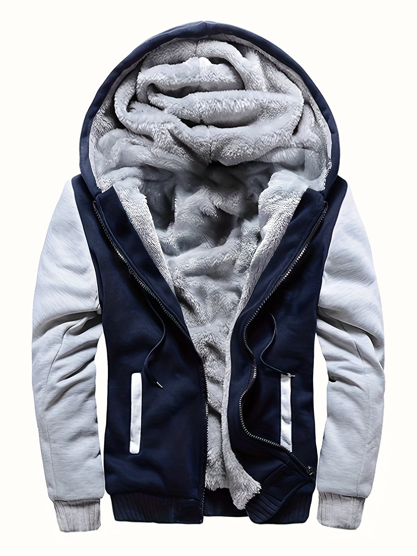 Siteya Warm Fleece Hooded Jacket For Men Casual Outerwear