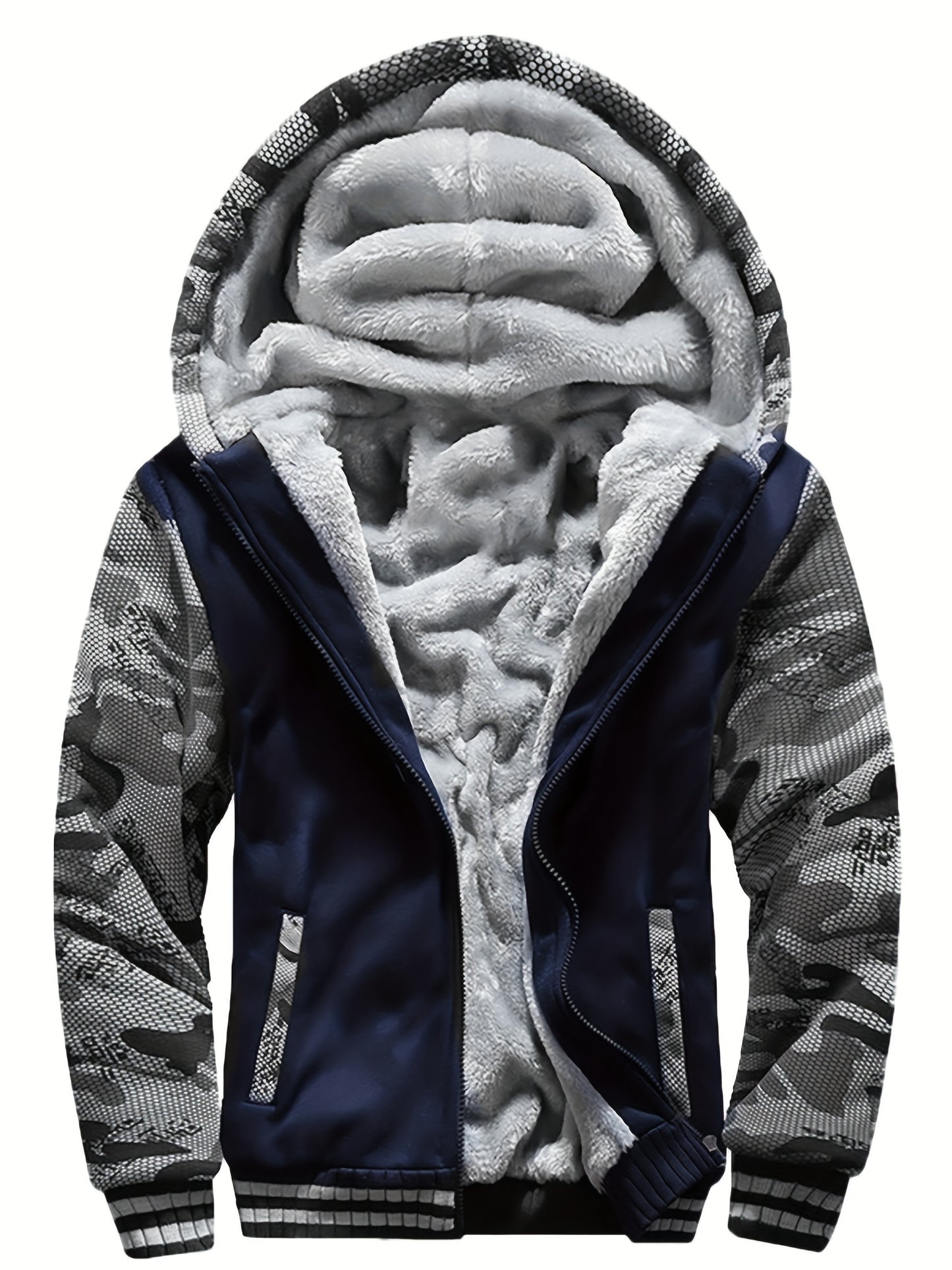 Siteya Warm Fleece Hooded Jacket For Men Casual Outerwear