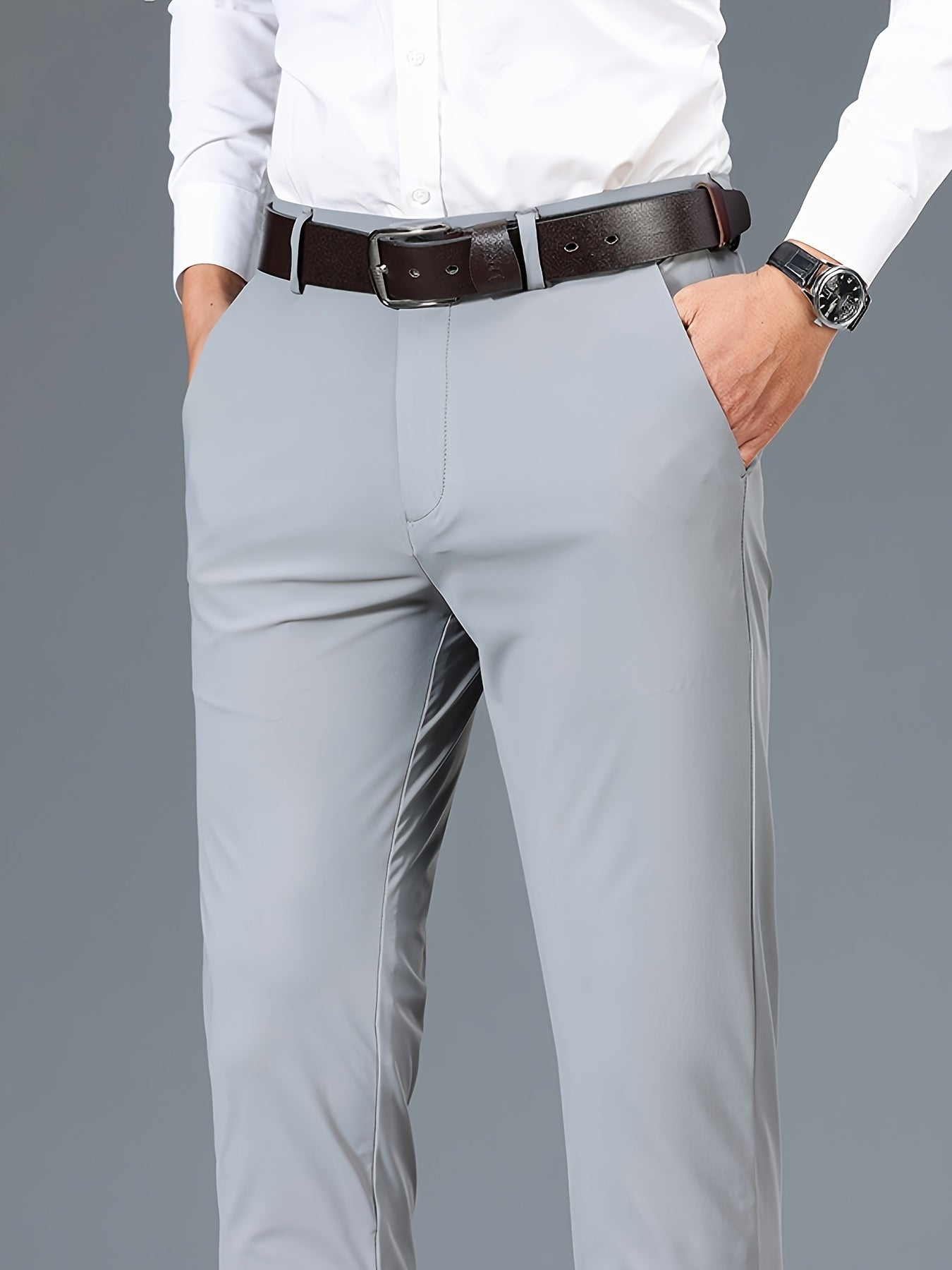 Mens Slim Fit Dress Pants Business Casual Office Trousers
