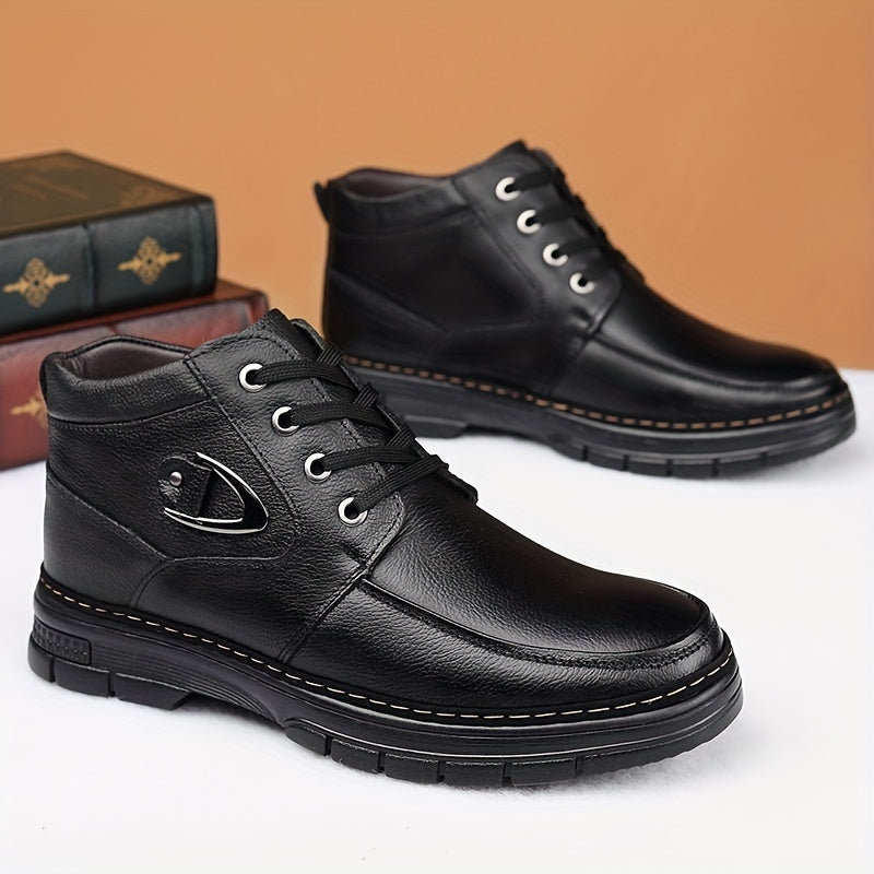 Men's Thermal Winter Boots With Plush Lining And Rubber