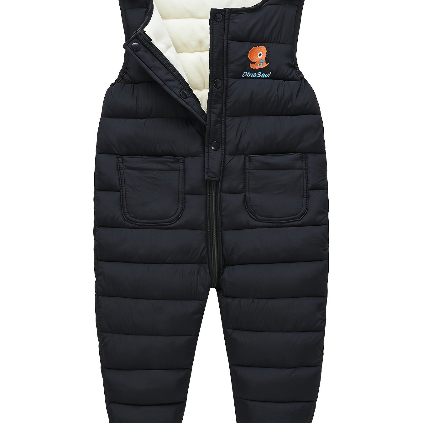 Baby's Warm Fleece Lining Snow Pants With Pockets Toddler