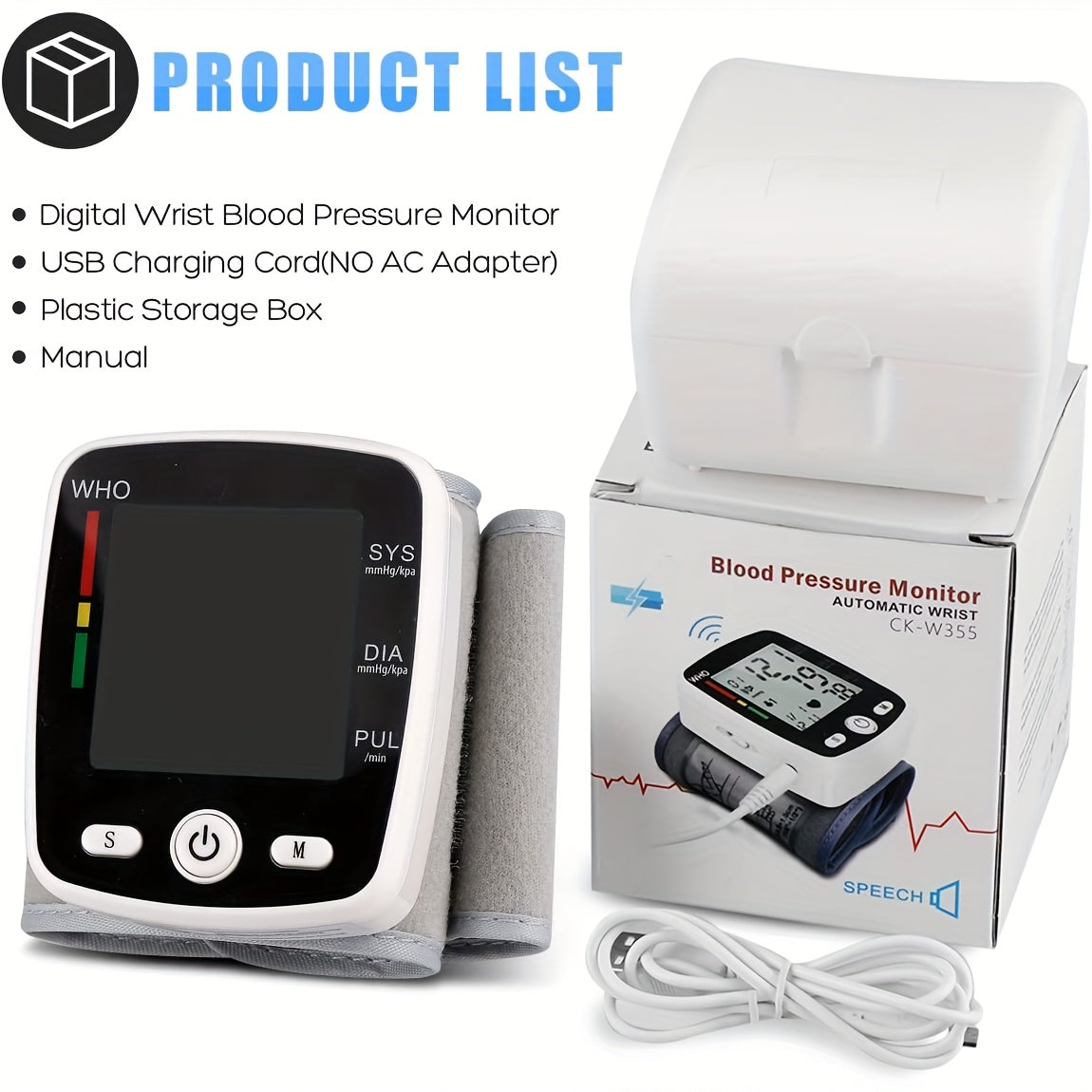 CHANG KUN Wrist Blood Pressure Monitor Digital With 2x99