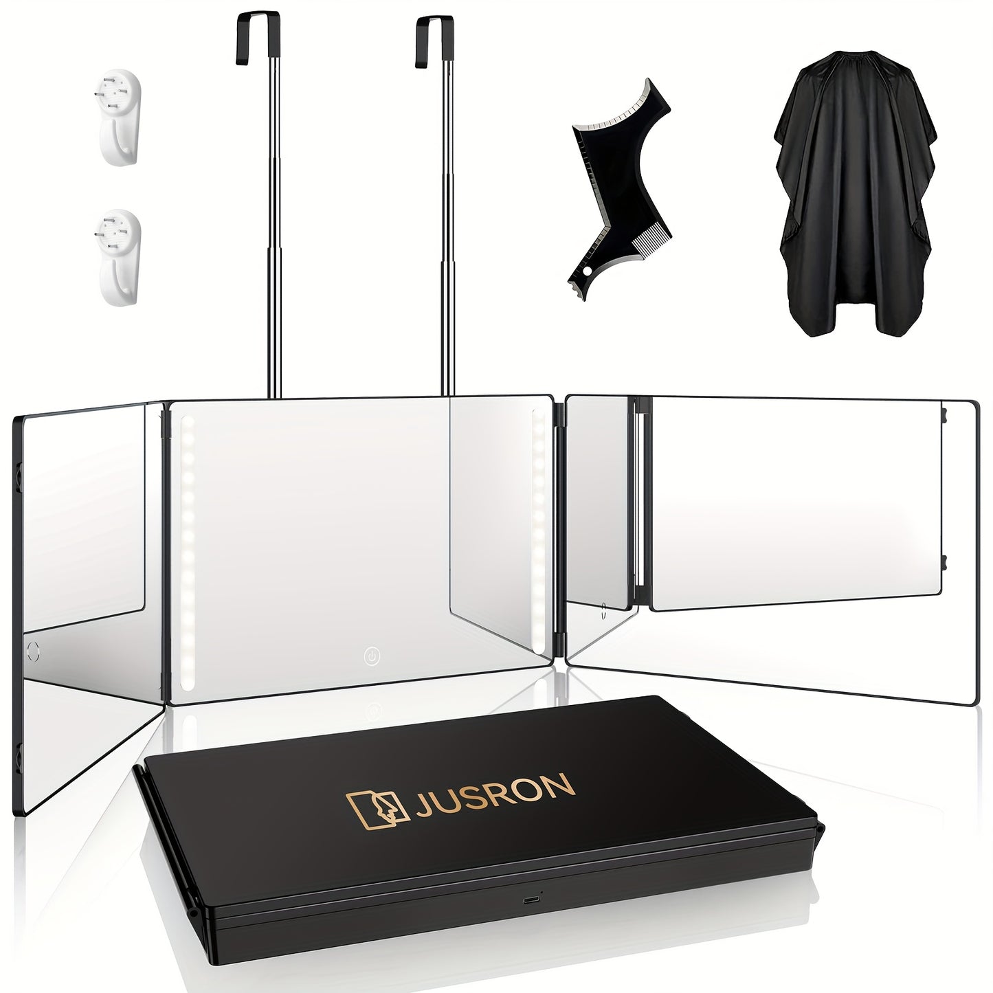 JUSRON 360 Degree Hair Cutting Mirror 3 Way Self Haircut