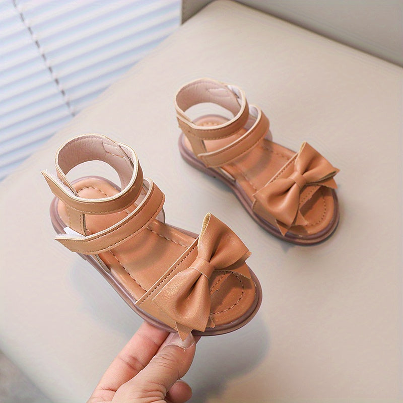 Girls' First Walkers Baby Sandals with Closure - Soft TPR Sole & PU Upper, Non-Slip Beach Shoes for, Star & Princess Patterns, Open-Toe Summer Footwear for New Walkers (Pink/White) - Easy On/Off Girl Footwear