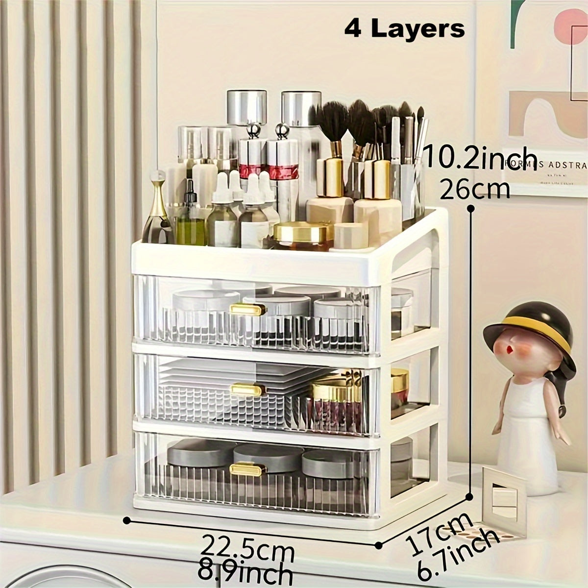 ZLXTXPOR Makeup Organizer Vanity Box Drawer For Cosmetics