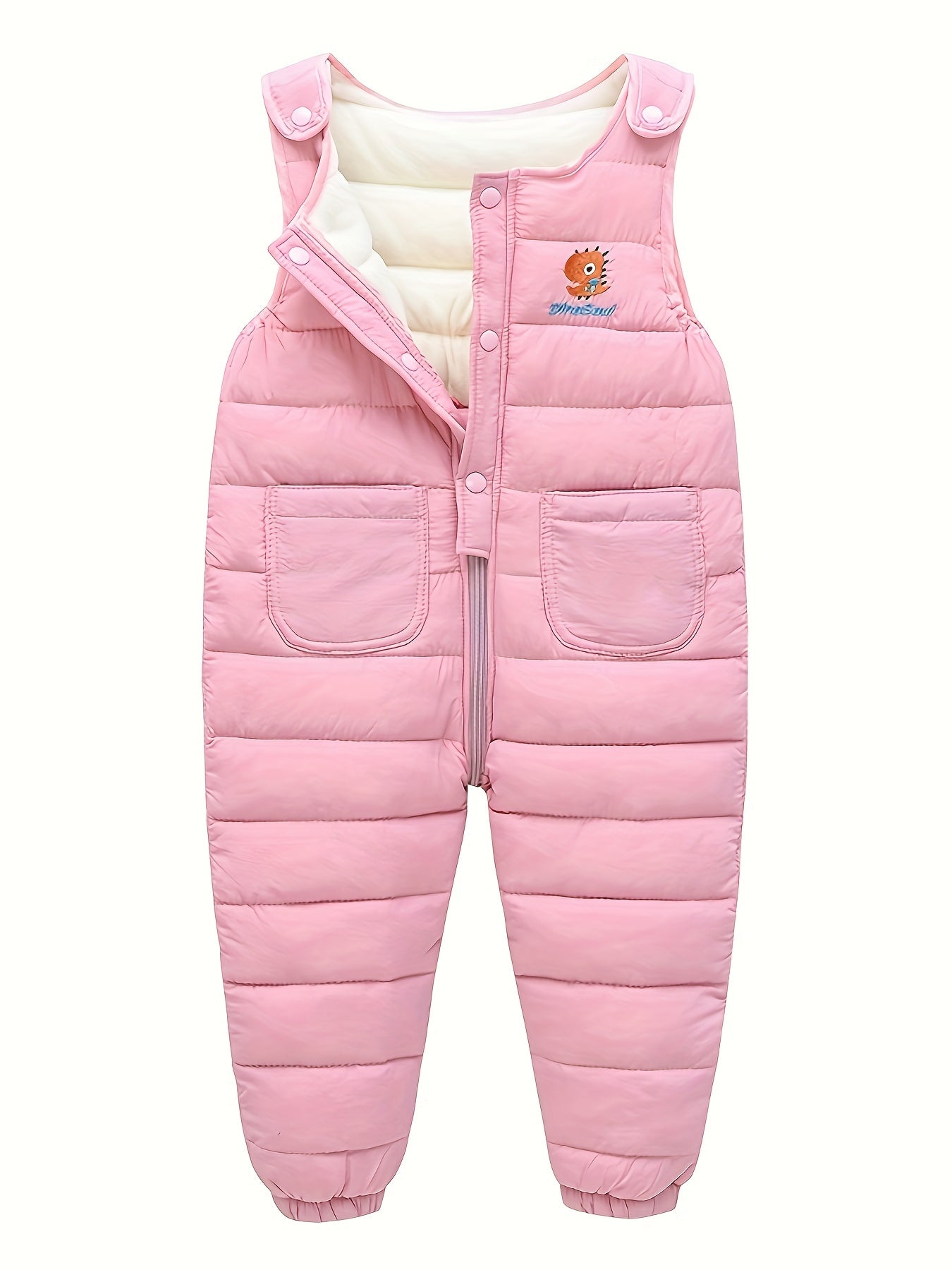 Baby's Warm Fleece Lining Snow Pants With Pockets Toddler