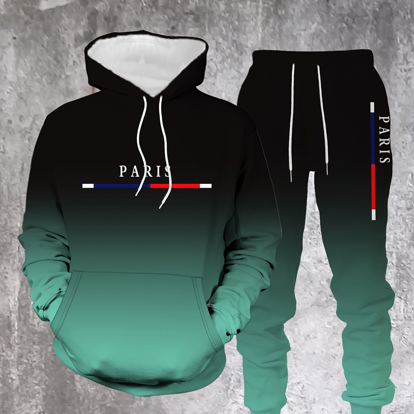 Mens Hooded Streetwear Sweatshirt Set For Weekend Casual