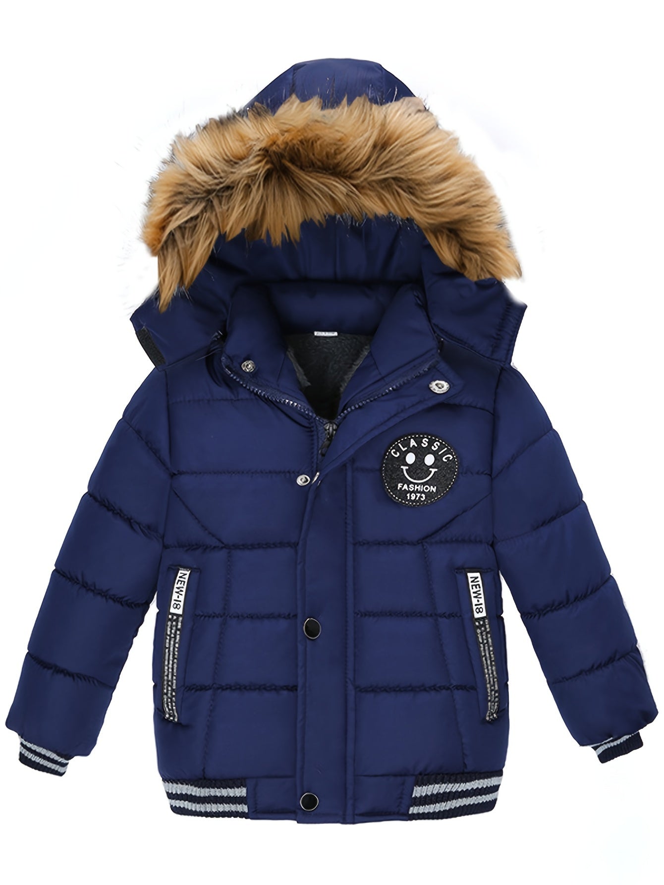 Boys Heavy Duty Winter Jacket With Hood Windproof Kids Coat