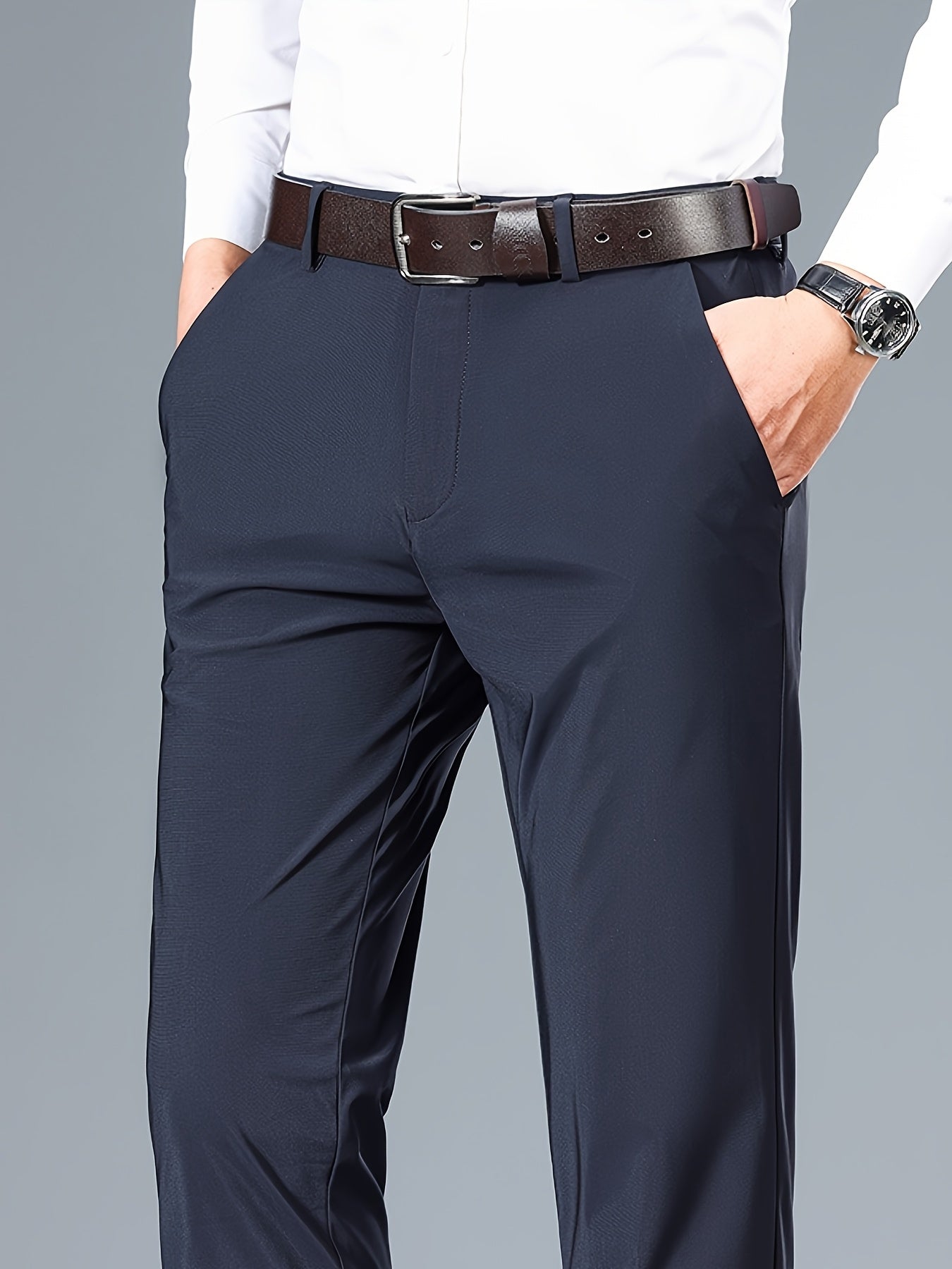 Mens Slim Fit Dress Pants Business Casual Office Trousers