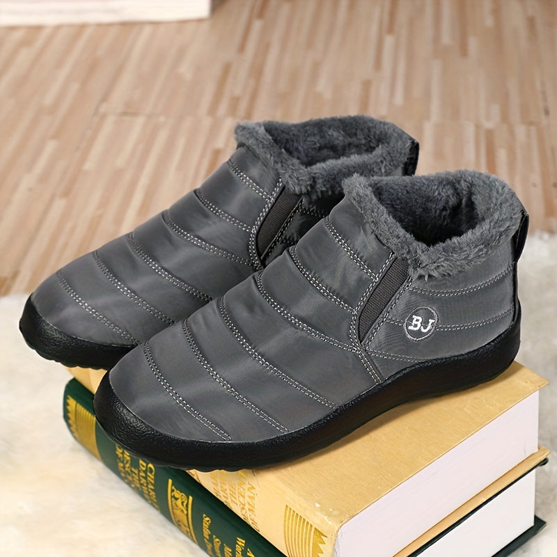 Men's Snow Boots Warm Fleece Non Slip Ankle Hiking Shoes