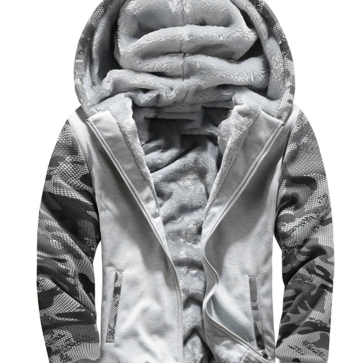 Siteya Warm Fleece Hooded Jacket For Men Casual Outerwear