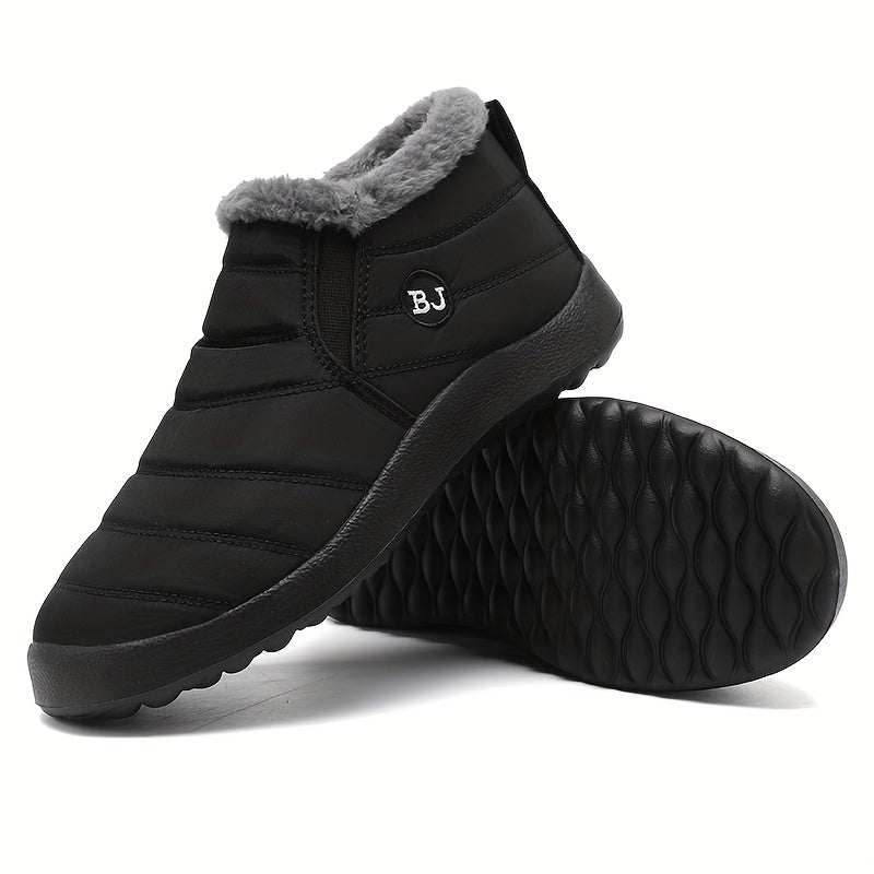 Men's Snow Boots Warm Fleece Non Slip Ankle Hiking Shoes