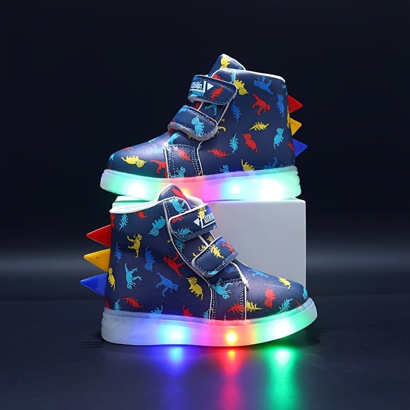 MGO Kidss Glowing Lights Shoes for Kids Dinosaur All Terrain