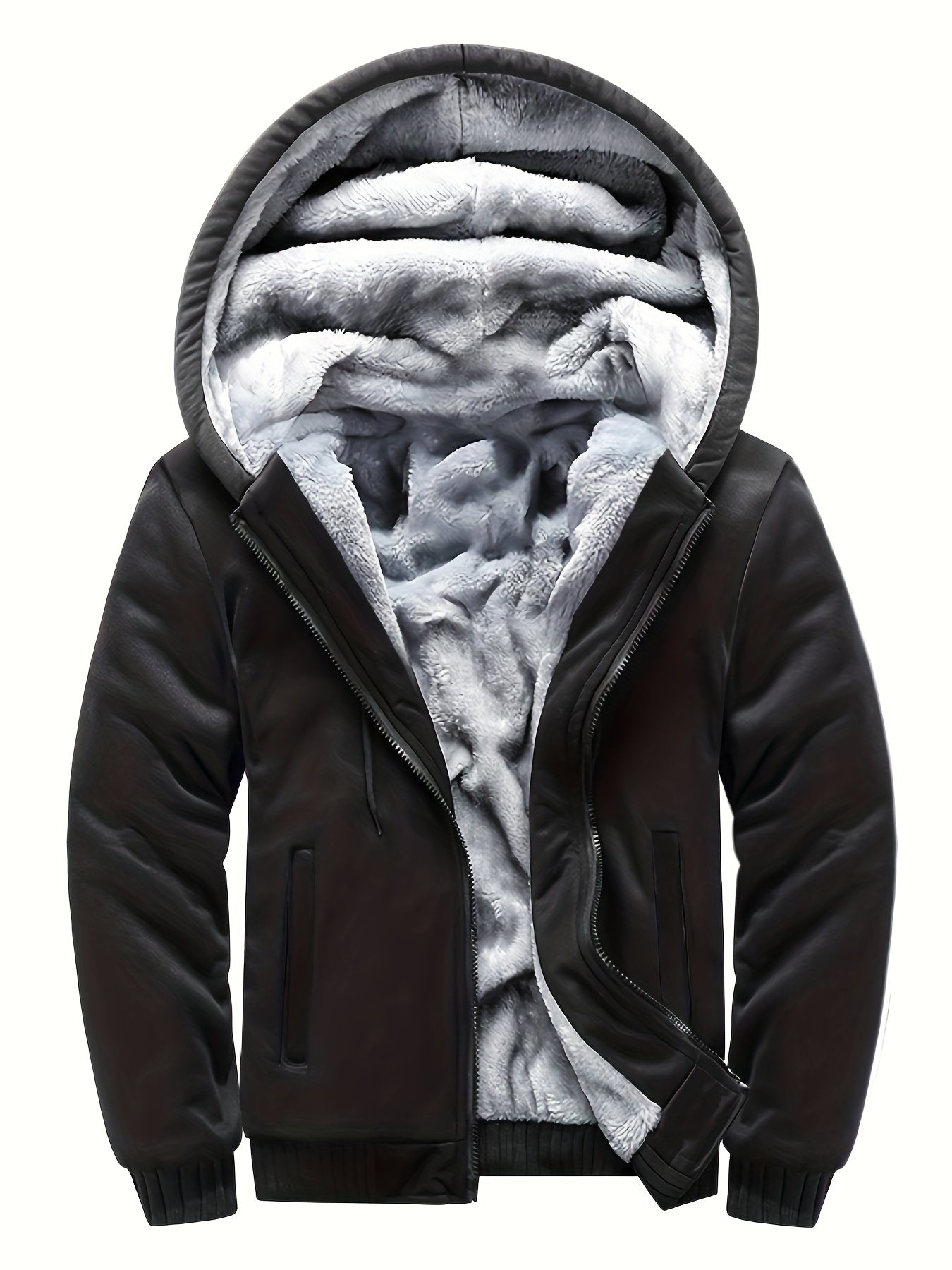 Siteya Warm Fleece Hooded Jacket For Men Casual Outerwear