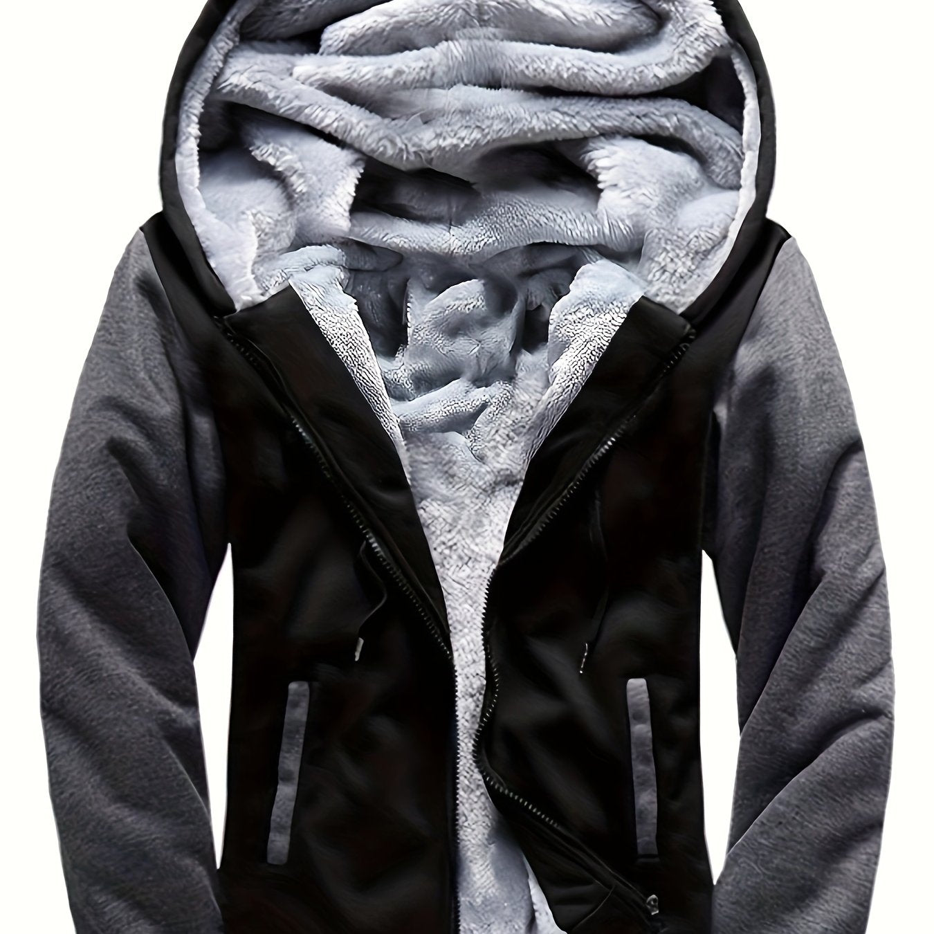 Siteya Warm Fleece Hooded Jacket For Men Casual Outerwear