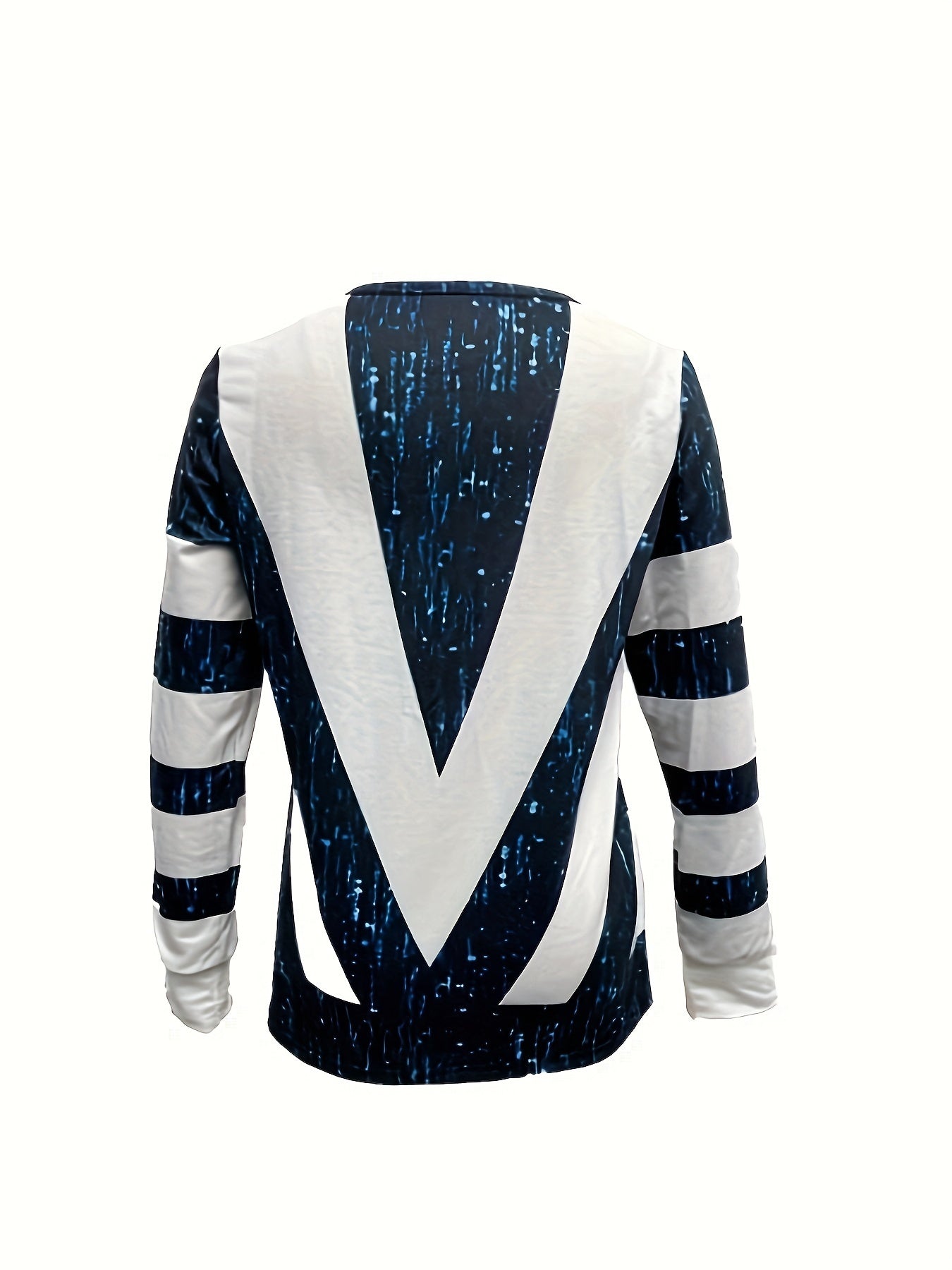 Colorblock Stripe Zip Front T Shirt Casual Long Sleeve Top