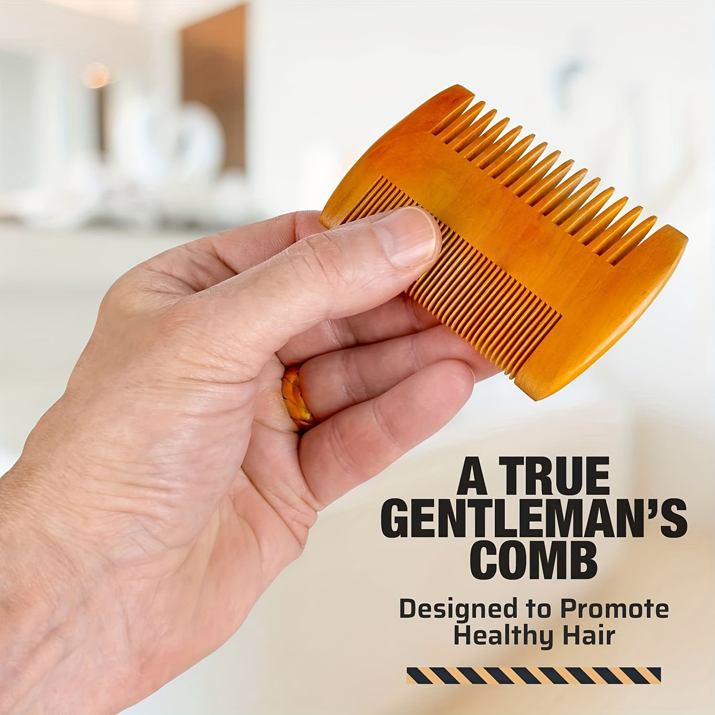 Wooden Beard and Comb Set for Men - Perfect for Beards Head Hair and Mustaches Men's Grooming Kit for Styling, contain Wooden Comb, Beard Brush, Small Scissors & More for Better Hair Care, Father's Day, Christmas, Halloween,
