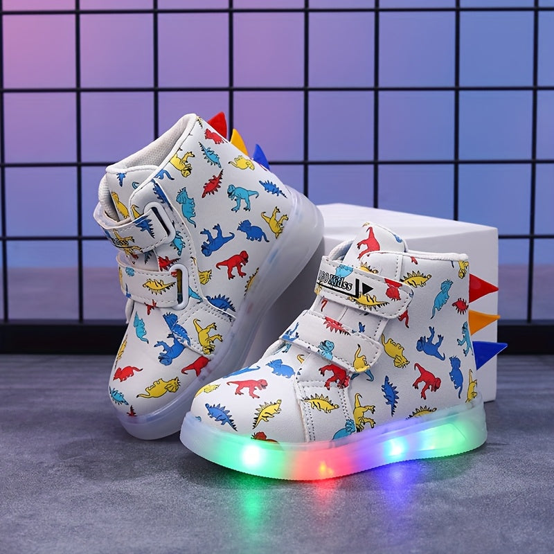MGO Kidss Glowing Lights Shoes for Kids Dinosaur All Terrain