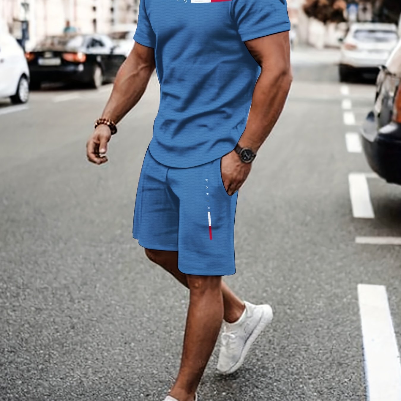Casual Sports Suit Breathable Outdoor Casual Men's T-shirt and Shorts Suit Summer 3D Printing Suit for Adult Men