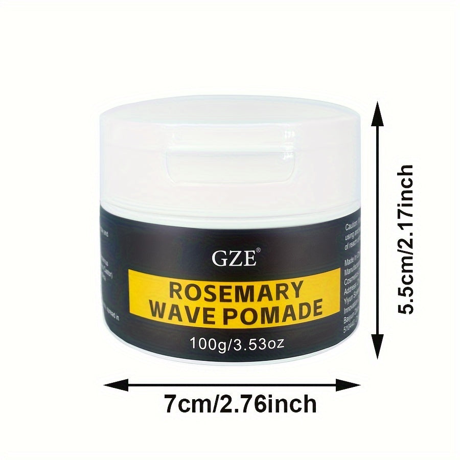 GZE Rosemary Wave Pomade: Perfect 360 Waves for All Stages of Waves - Moisturize Deeply, Professional Performance, Smell & Results - 100g/3.53oz