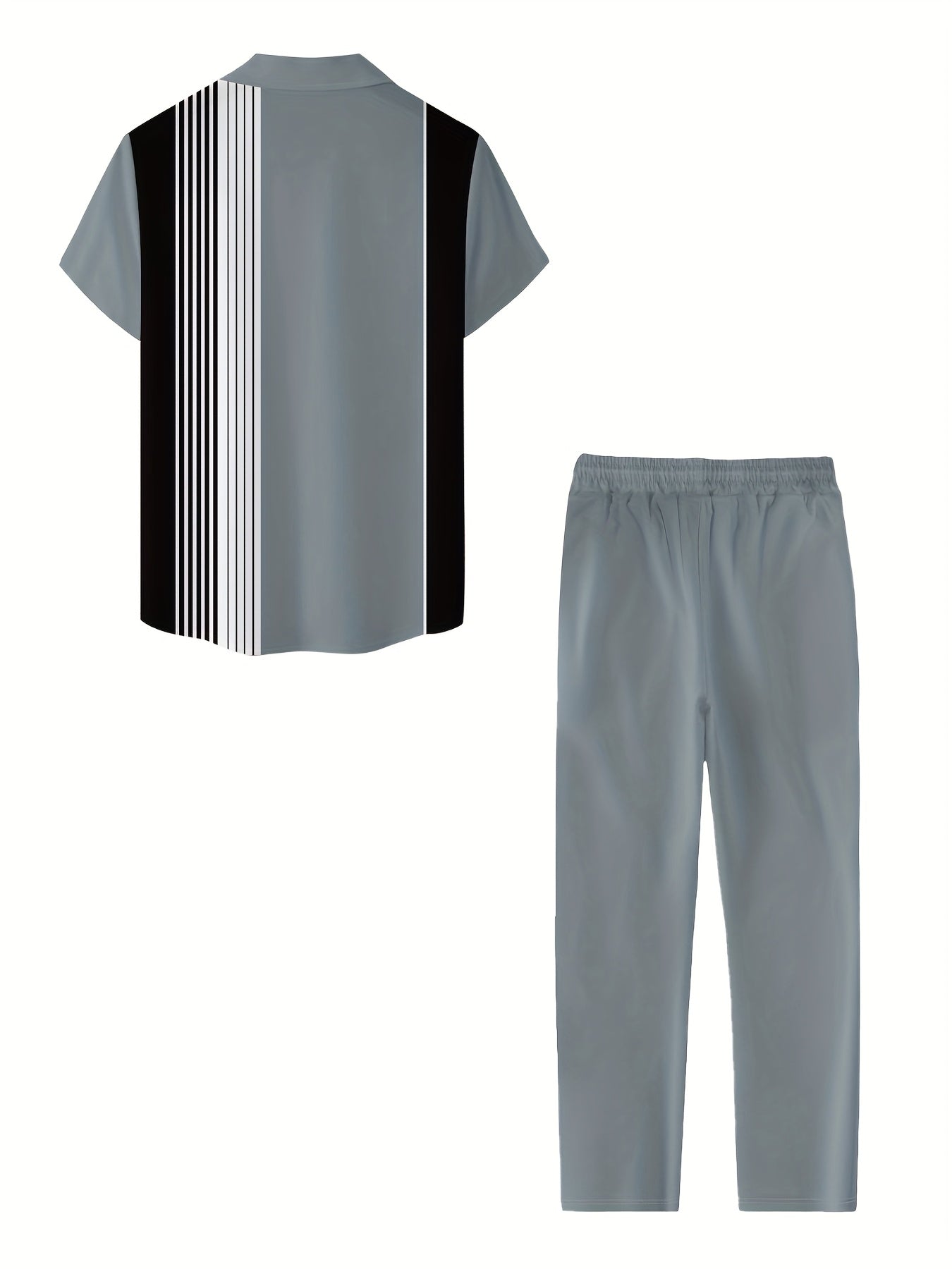 European American Mens Stripe Pattern Shirt And Trousers