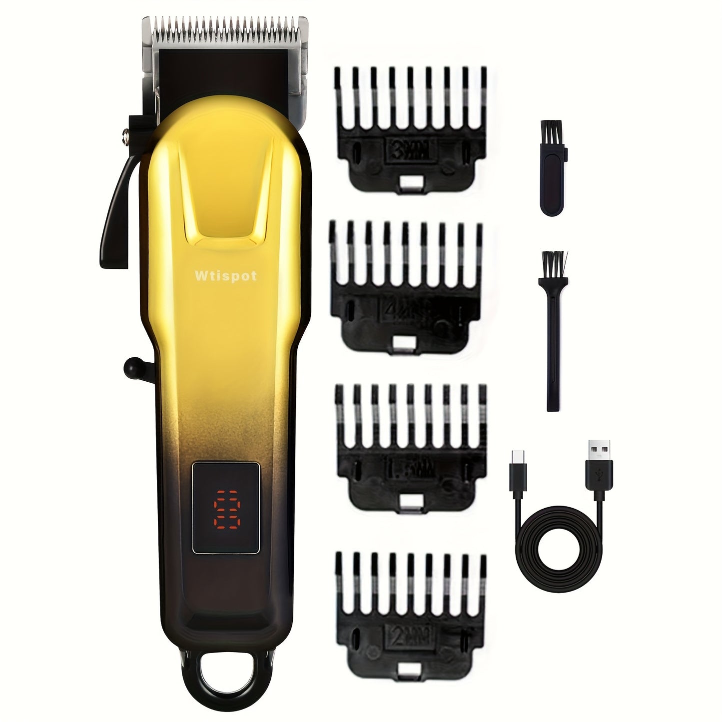 Men Hair Clipper And Beard Trimmer Set 3 In 1 USB LCD