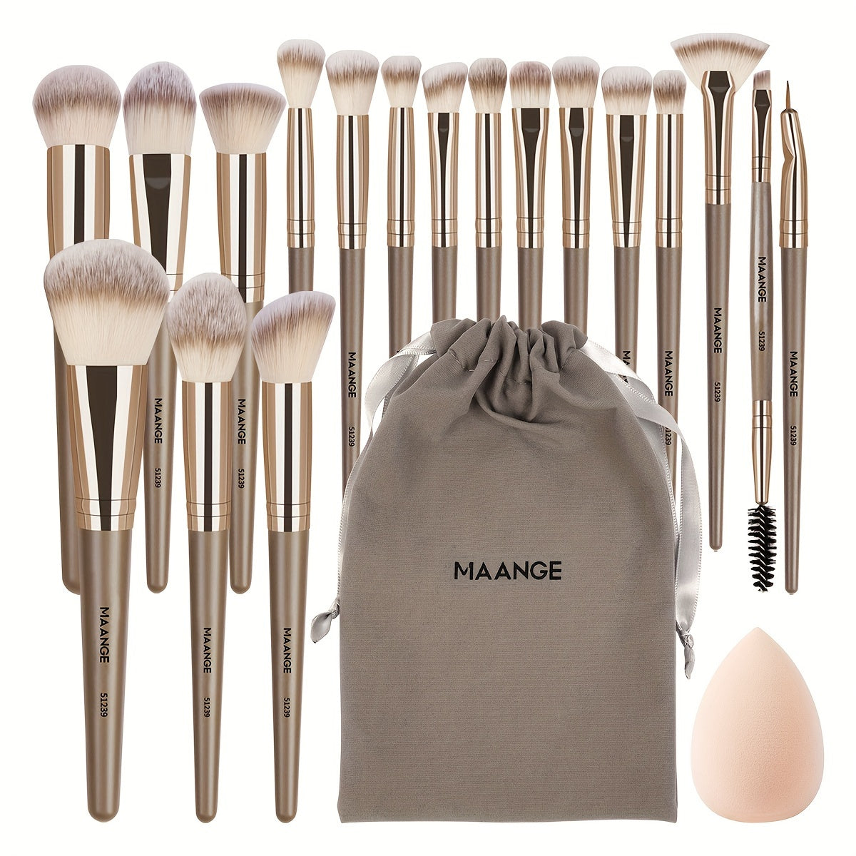MAANGE 20 Piece Professional Makeup Brush Set With Flannel Bag