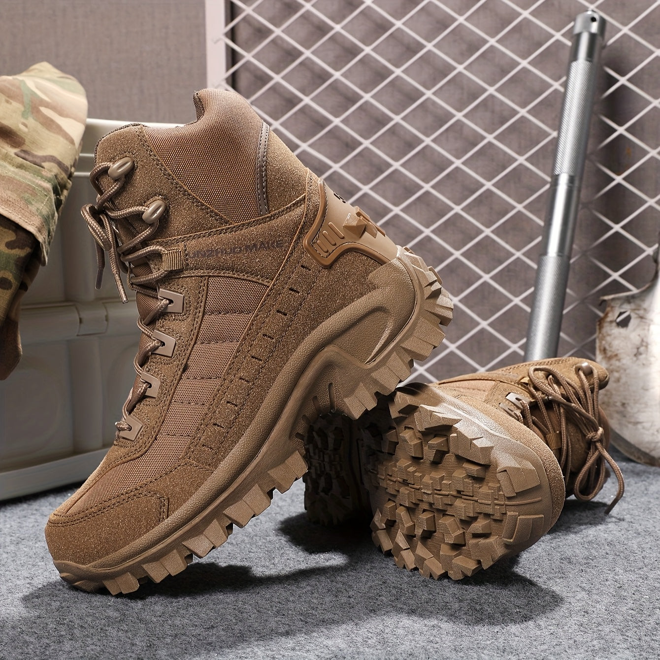 UNZHUO MAKE Men Hiking Boots High Top Non Slip Trekking