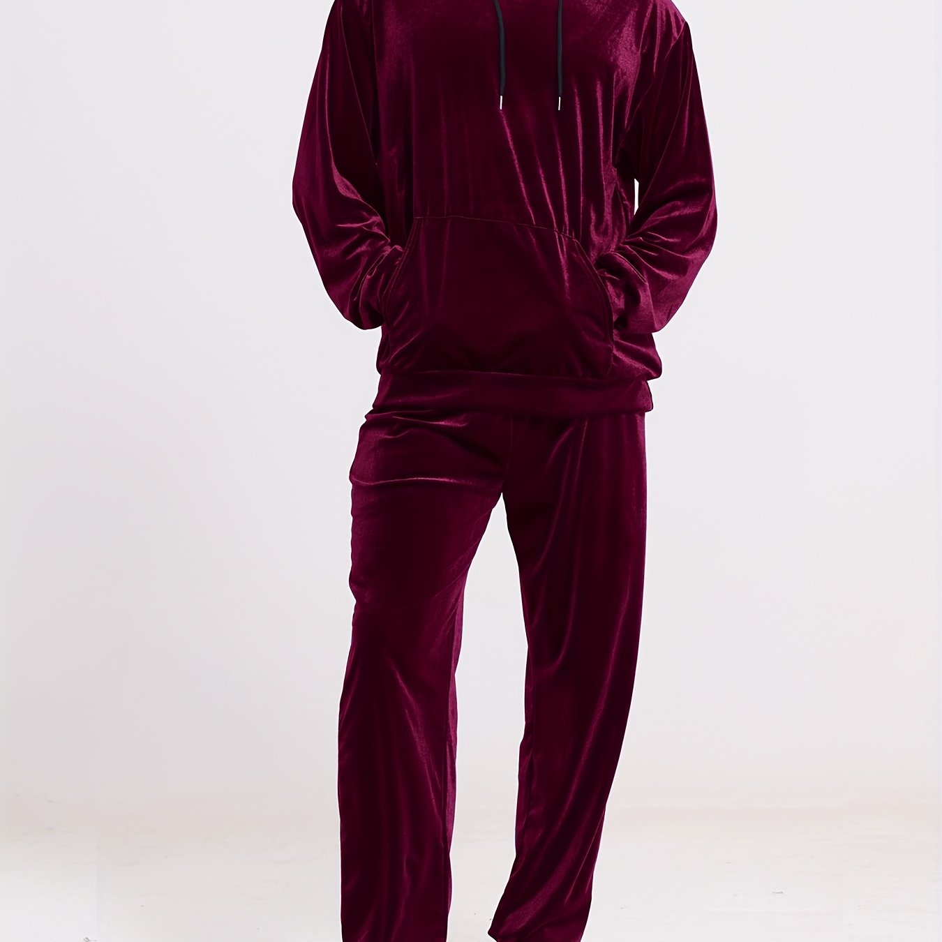 Men's Velour 2pc Hoodie And Drawstring Sweatpants Set