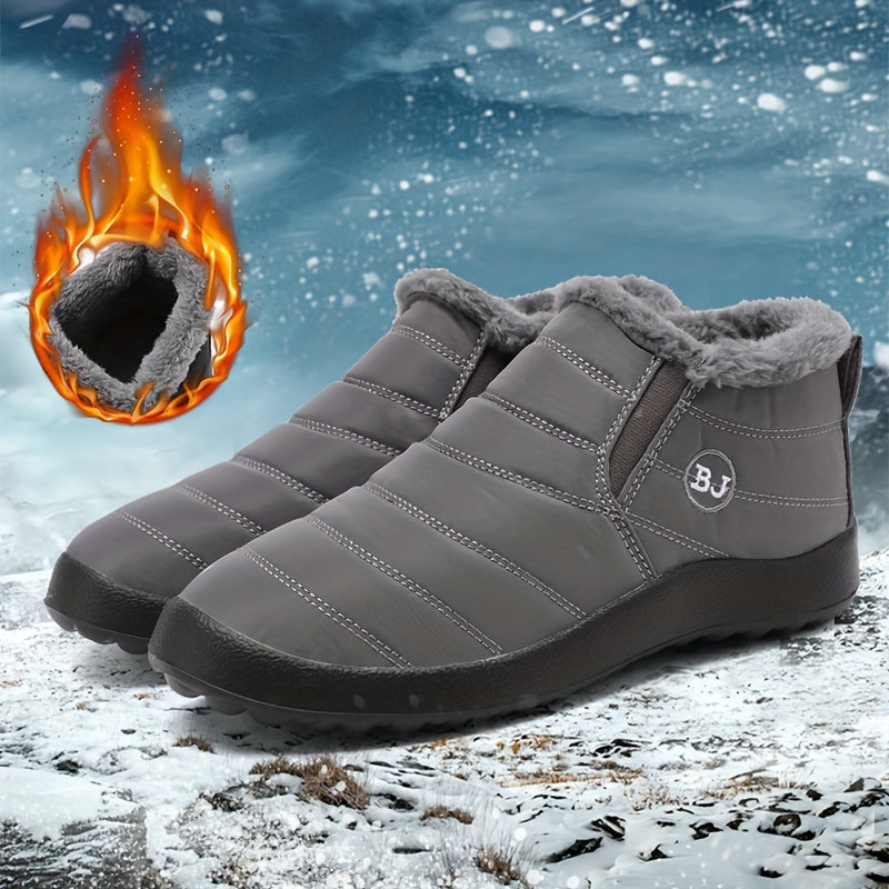 Men's Snow Boots Warm Fleece Non Slip Ankle Hiking Shoes