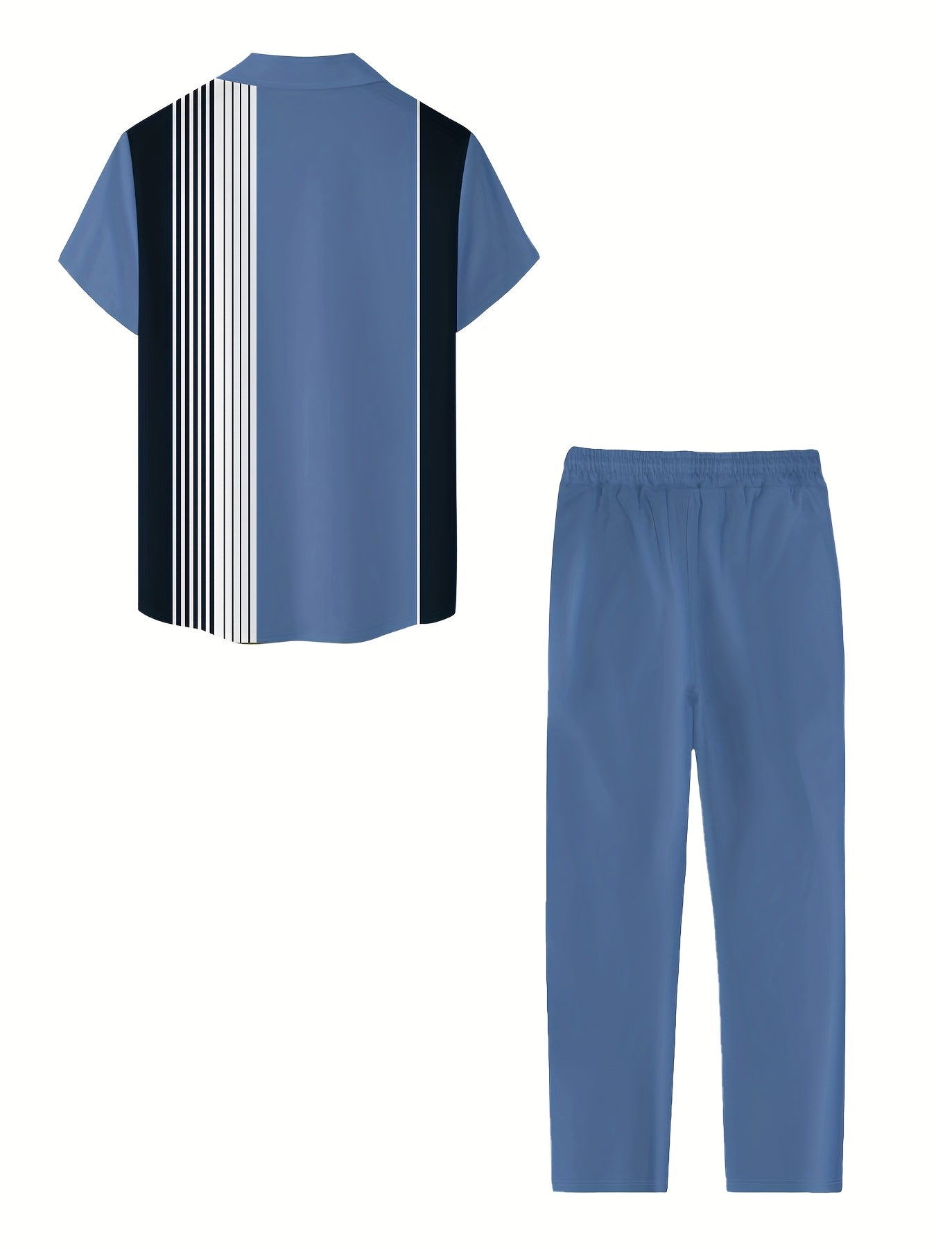 European American Mens Stripe Pattern Shirt And Trousers