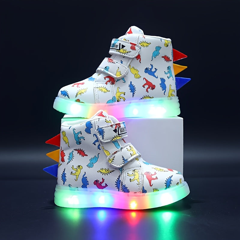 MGO Kidss Glowing Lights Shoes for Kids Dinosaur All Terrain