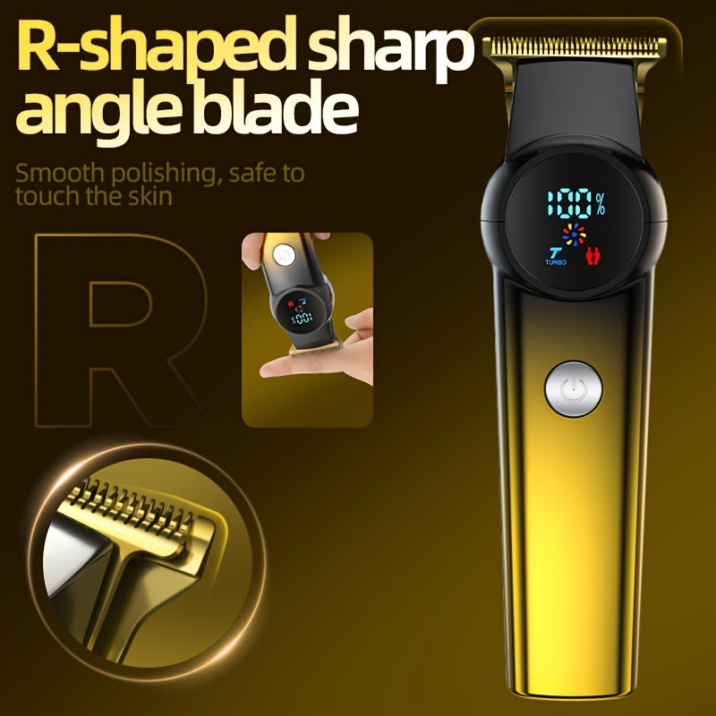 Men Hair Clipper And Beard Trimmer Set 3 In 1 USB LCD