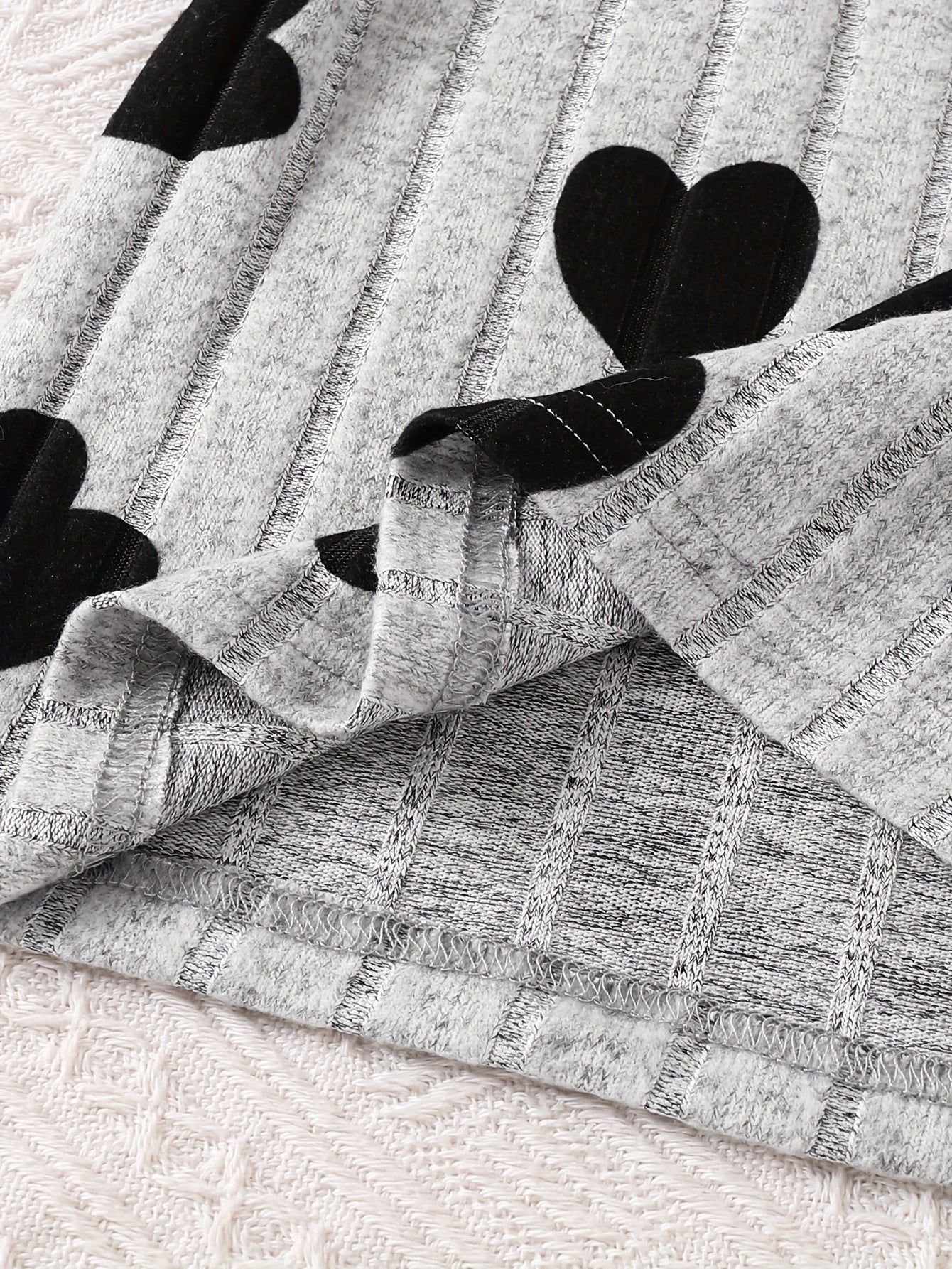 Girls Autumn Winter Heart Print High Neck Top Layered Dress