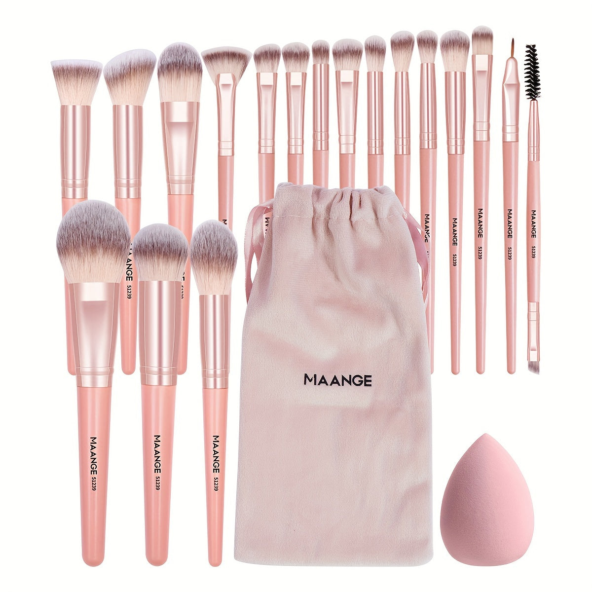 MAANGE 20 Piece Professional Makeup Brush Set With Flannel Bag