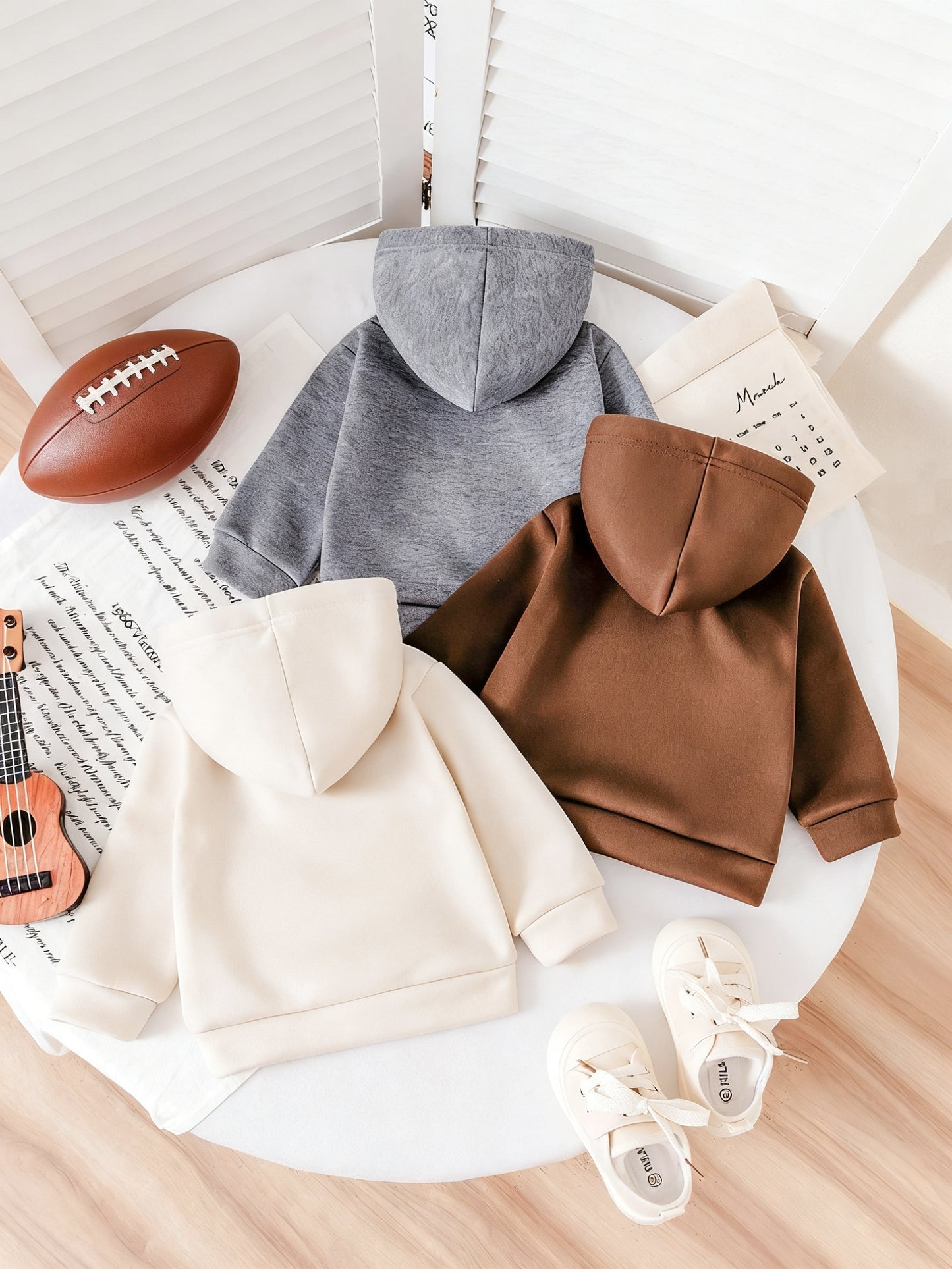 BHCHNTIY 3pc Hooded Sweatshirt Set For Infants Warm Cozy