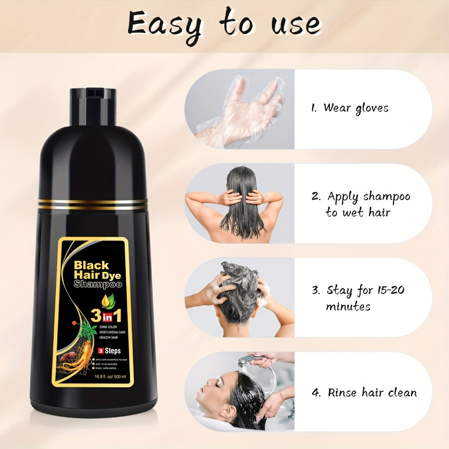 Halloween Hair Dye Care Halloween GiftHair Color Shampoo For Men And Women Instant Easy 3 In 1 Herbal Hair Color Shampoo Ammonia Free Lasts 30 Days - 16.91oz
