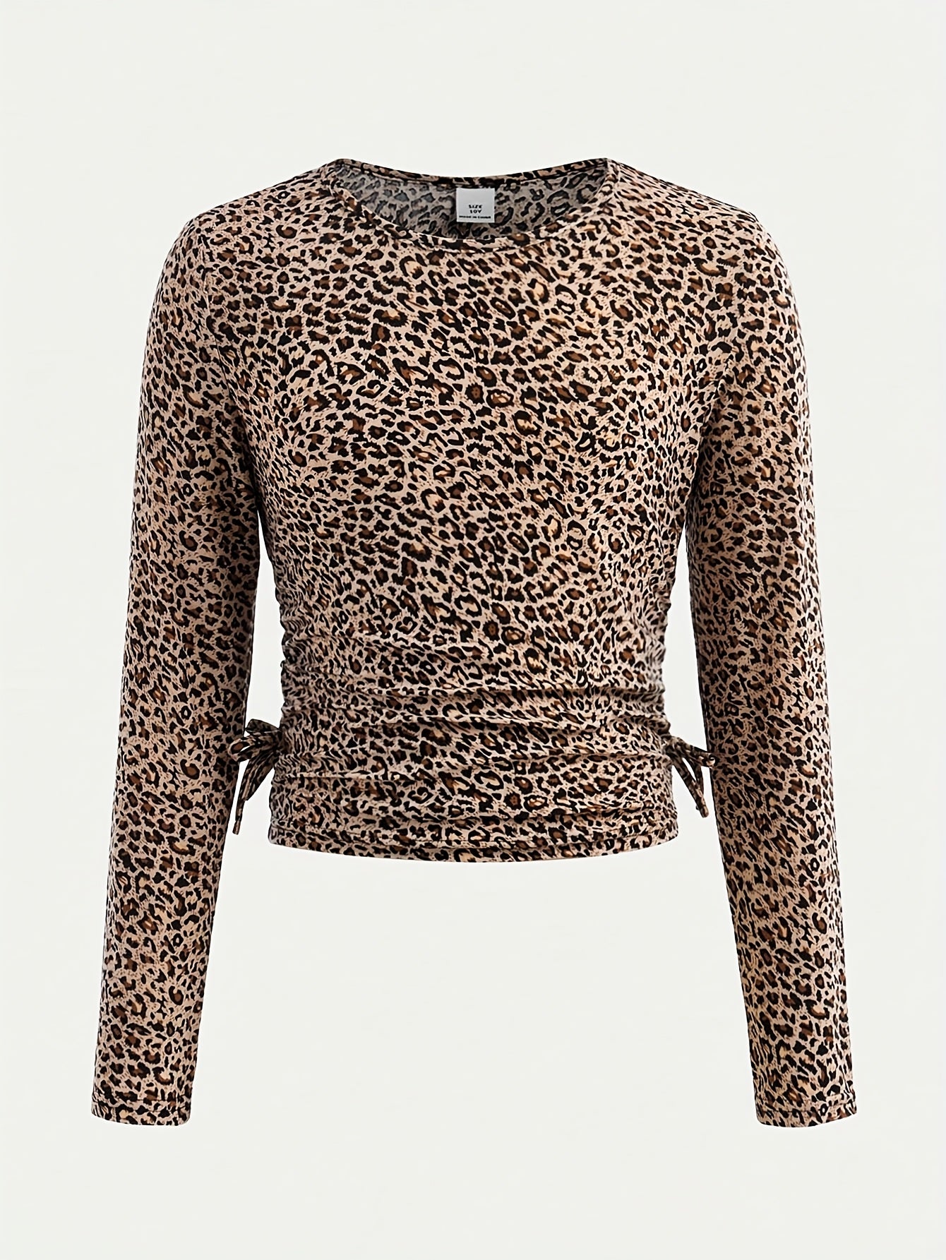Frenchy Leopard Print Girls Long Sleeve Top And Pants Set